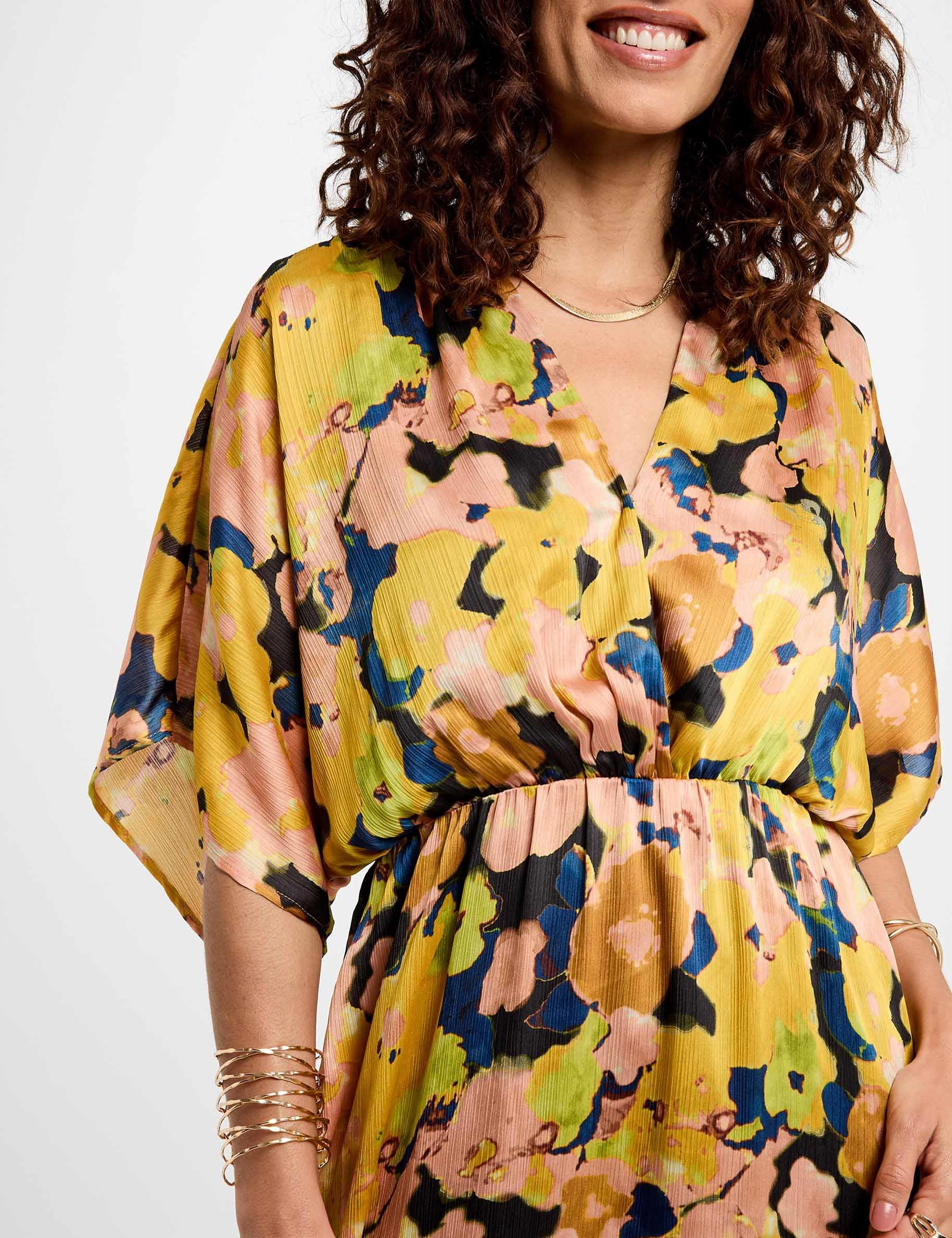 printed straight midi dress multicolor women Printed straight midi dress multicolor women