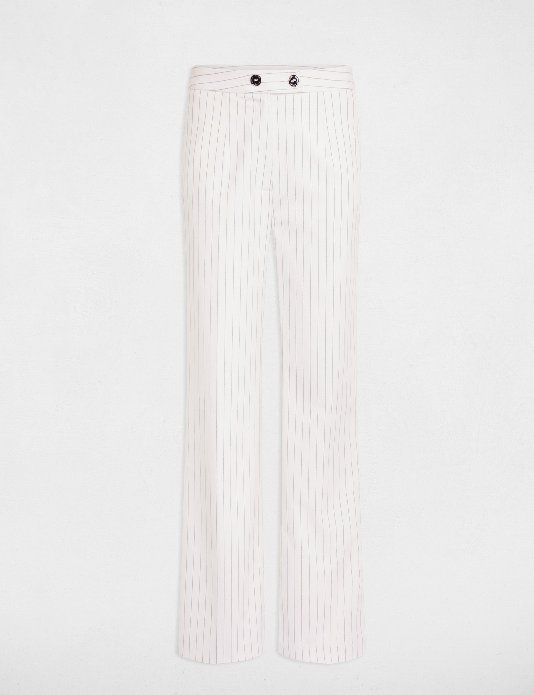 straight trousers with stripes ecru women Straight trousers with stripes ecru women