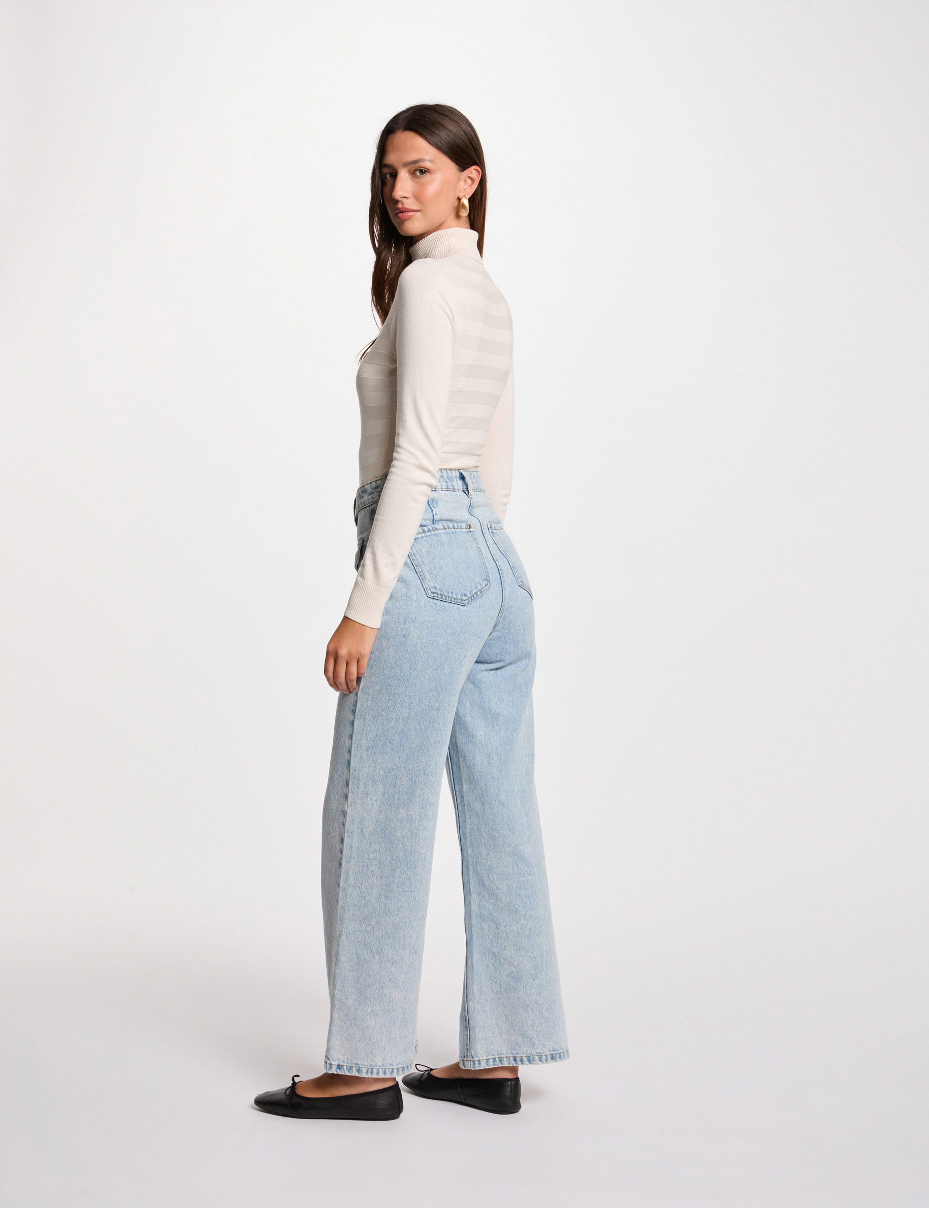 Jumper with turtleneck ivory women