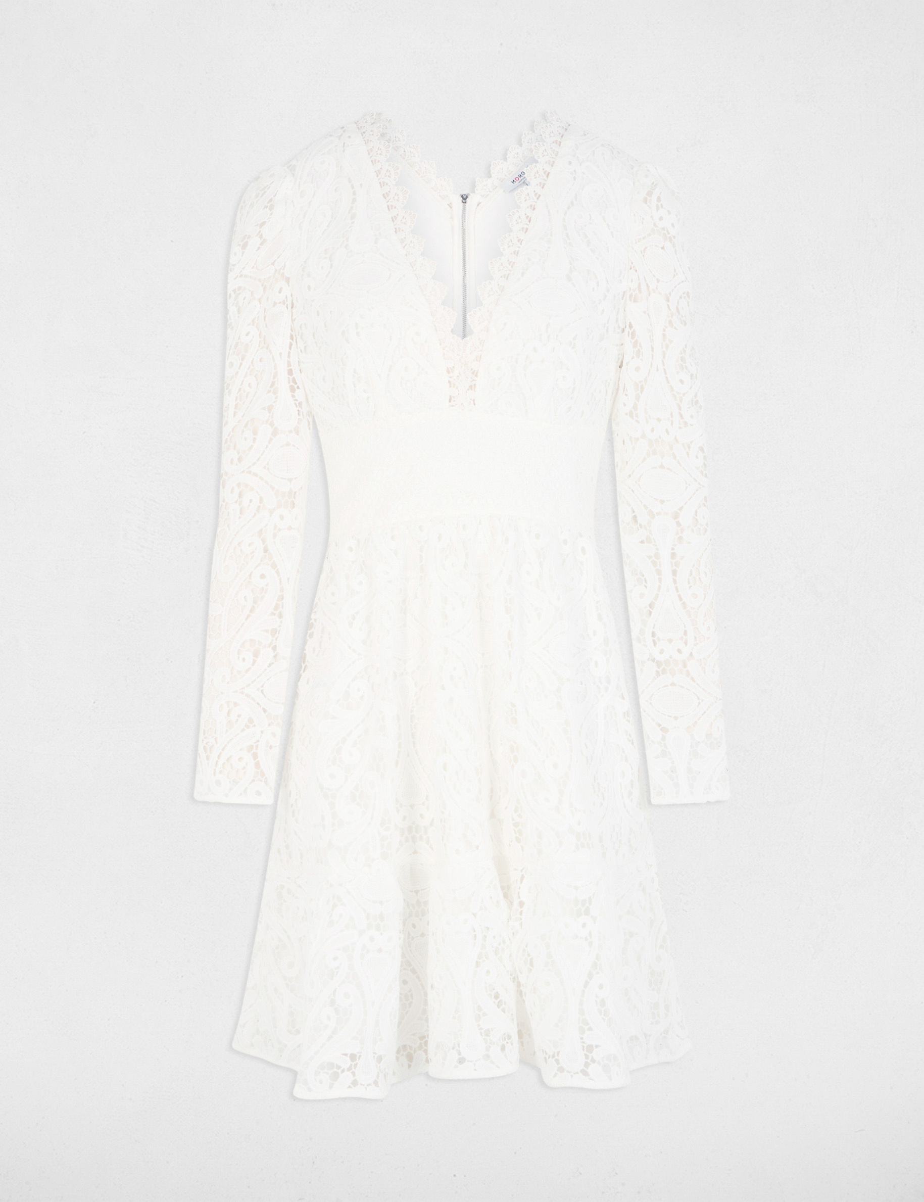 robe courte evasee dentelle blanc femme Robe courte évasée dentelle blanc femme