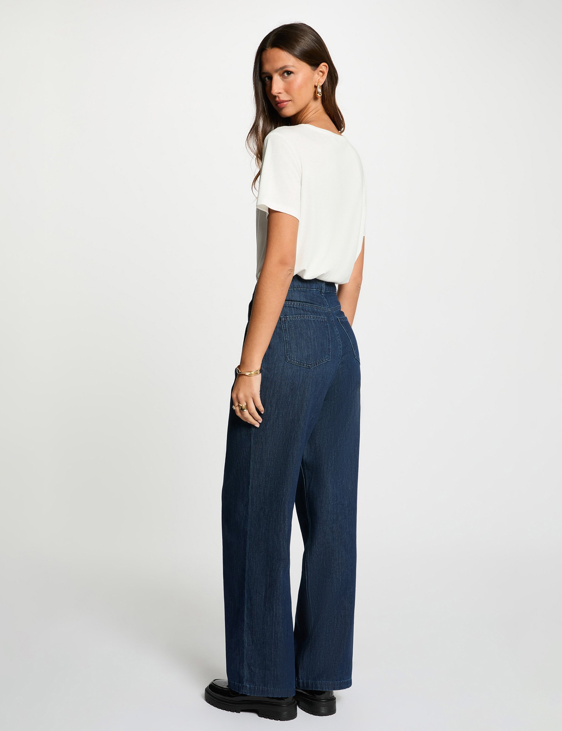 Sequin-embroidered t-shirt white women