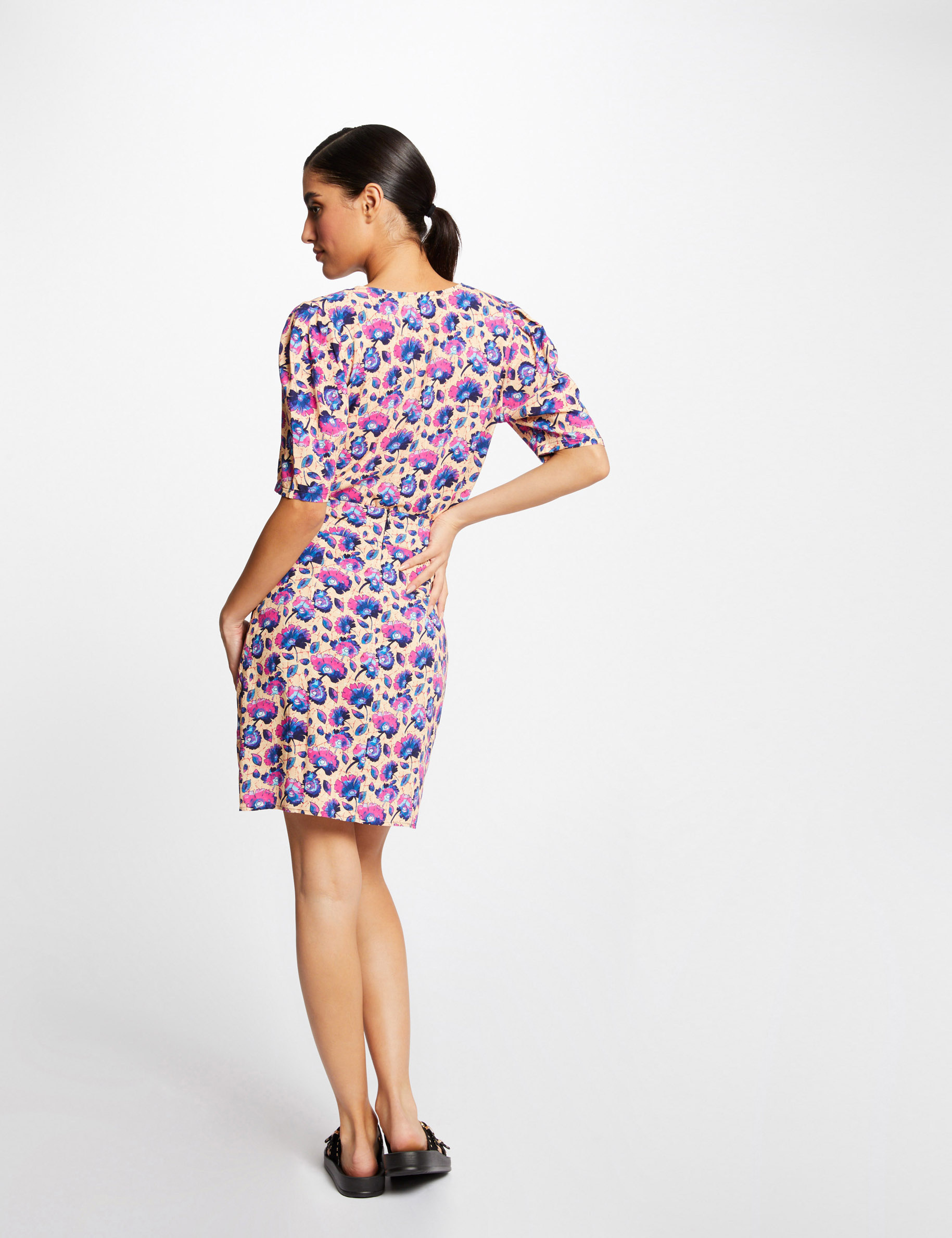 Short-sleeved blouse floral print multico ladies'