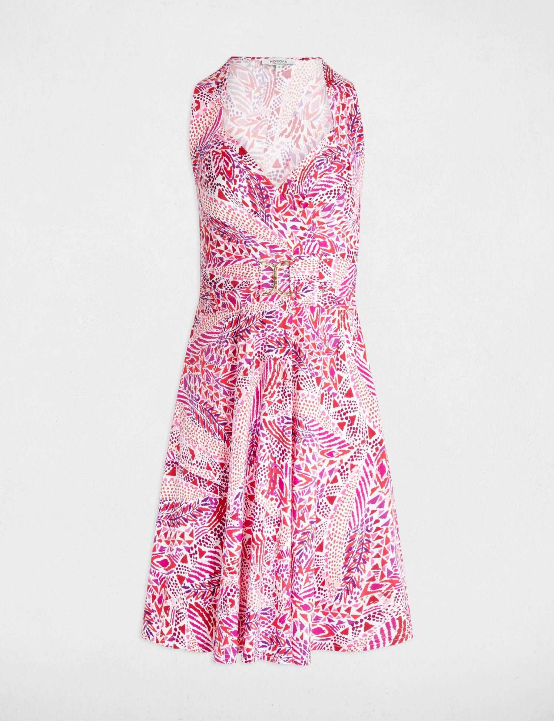 printed waisted mini dress multicolor women Printed waisted mini dress multicolor women