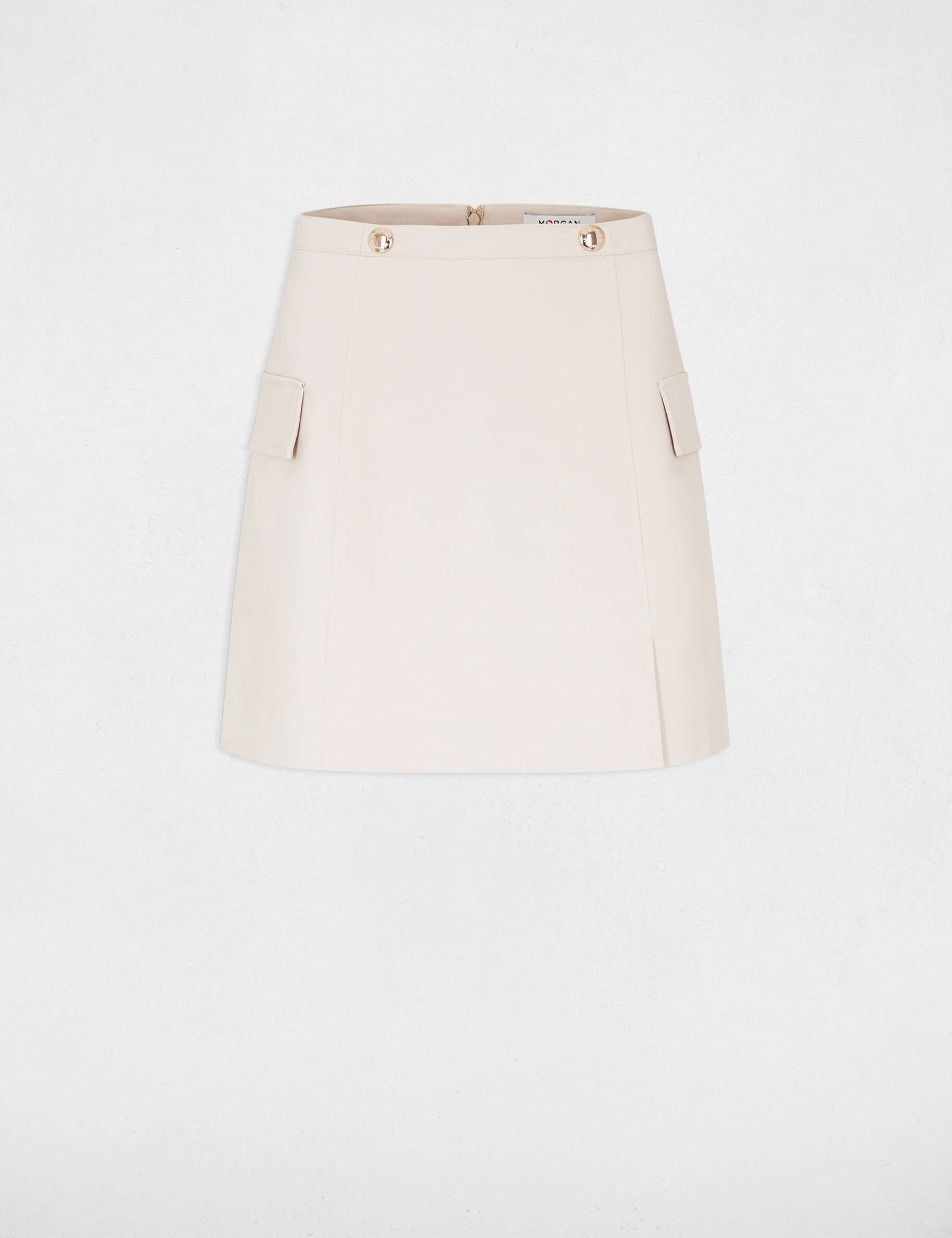 A-line skirt with flap pockets beige ladies'