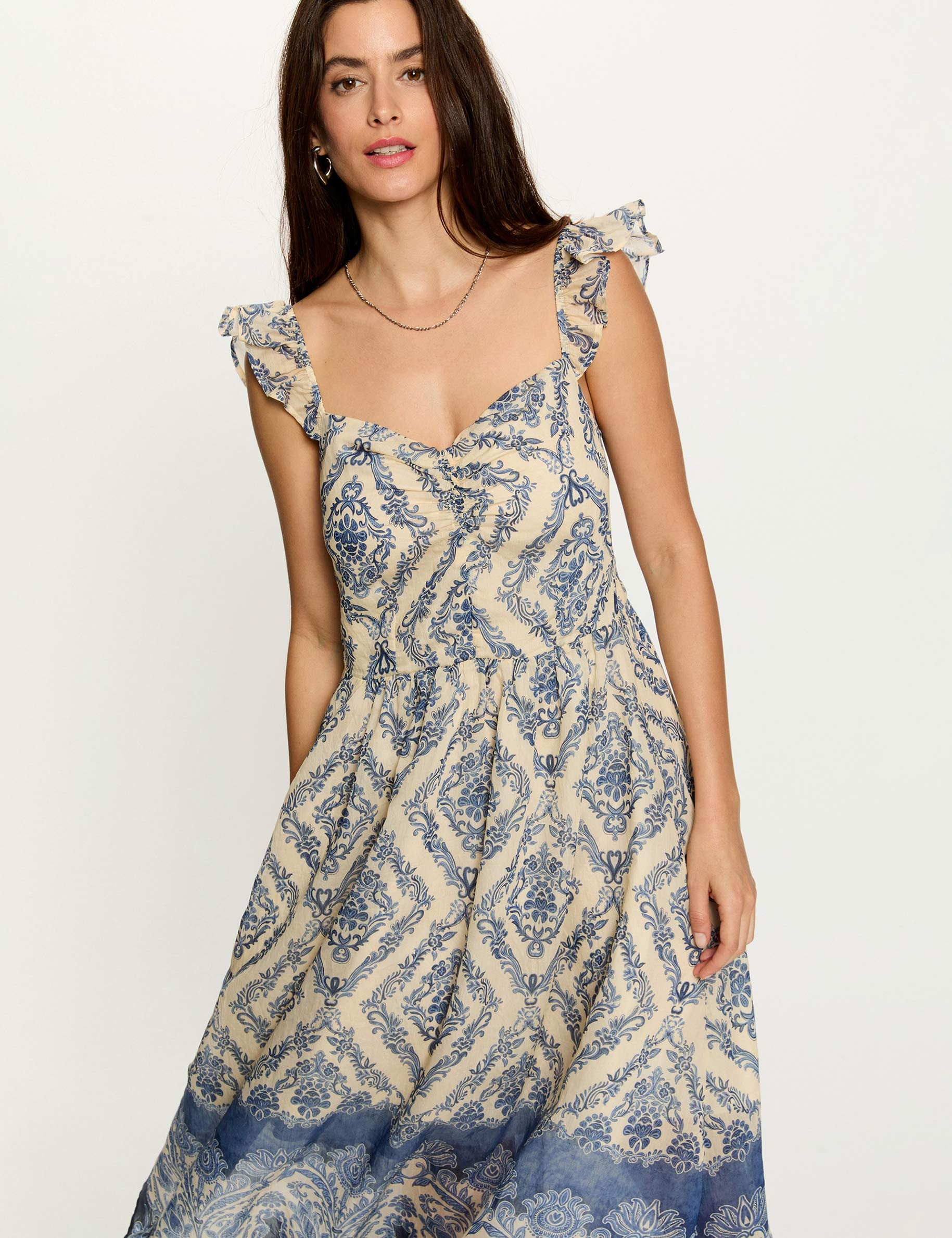 Long dress with sweetheart neckline multicolor women