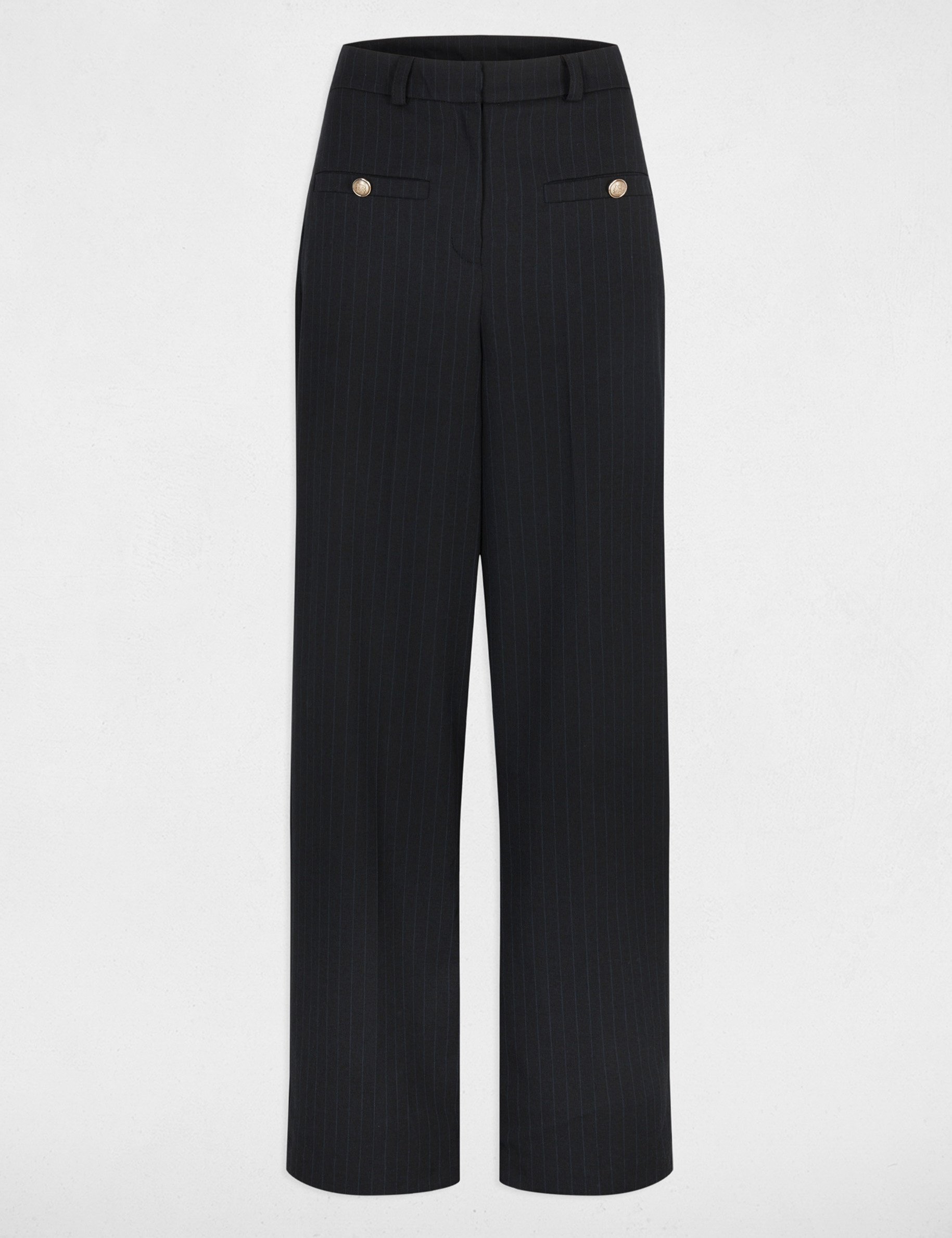 high waisted straight trousers navy blue women High-waisted straight trousers navy blue women