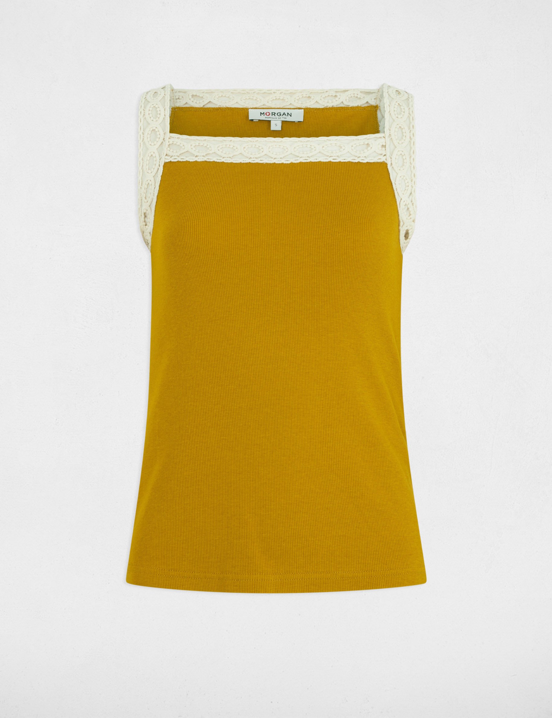 debardeur sans manches jaune moutarde femme Débardeur sans manches jaune moutarde femme