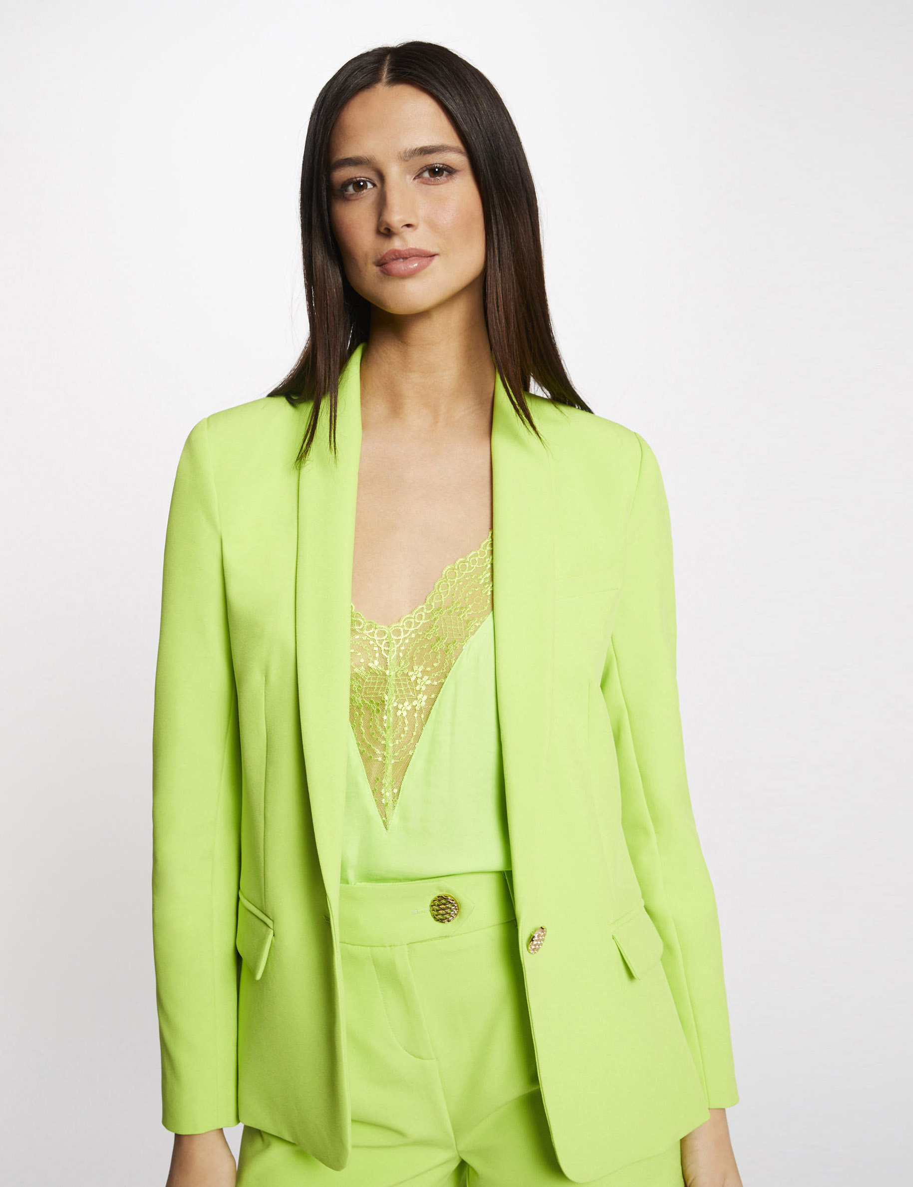 Buttoned waisted jacket aniseed ladies' Buttoned waisted jacket aniseed ladies'