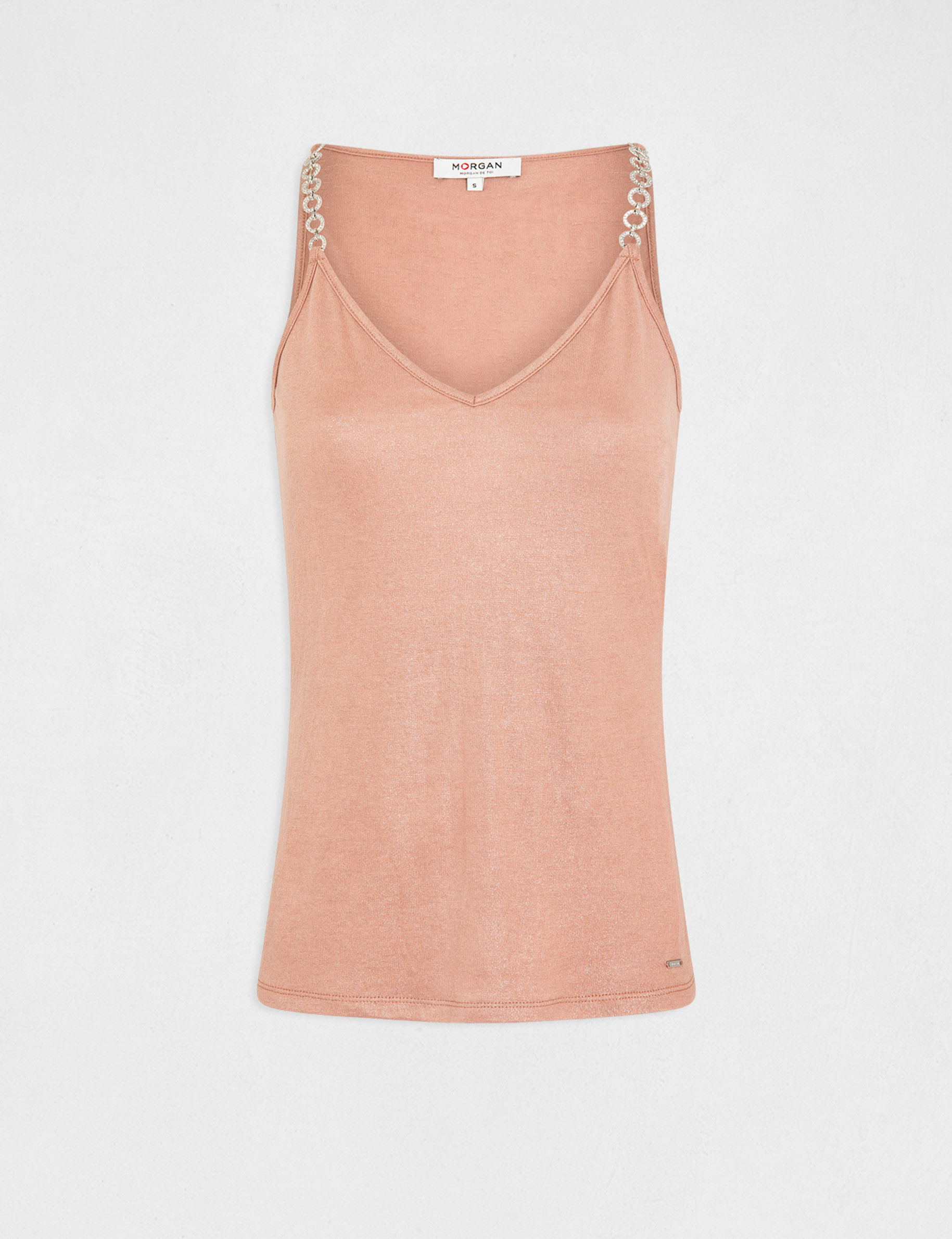 vest top thin straps with chains medium pink women Vest top thin straps with chains medium pink women
