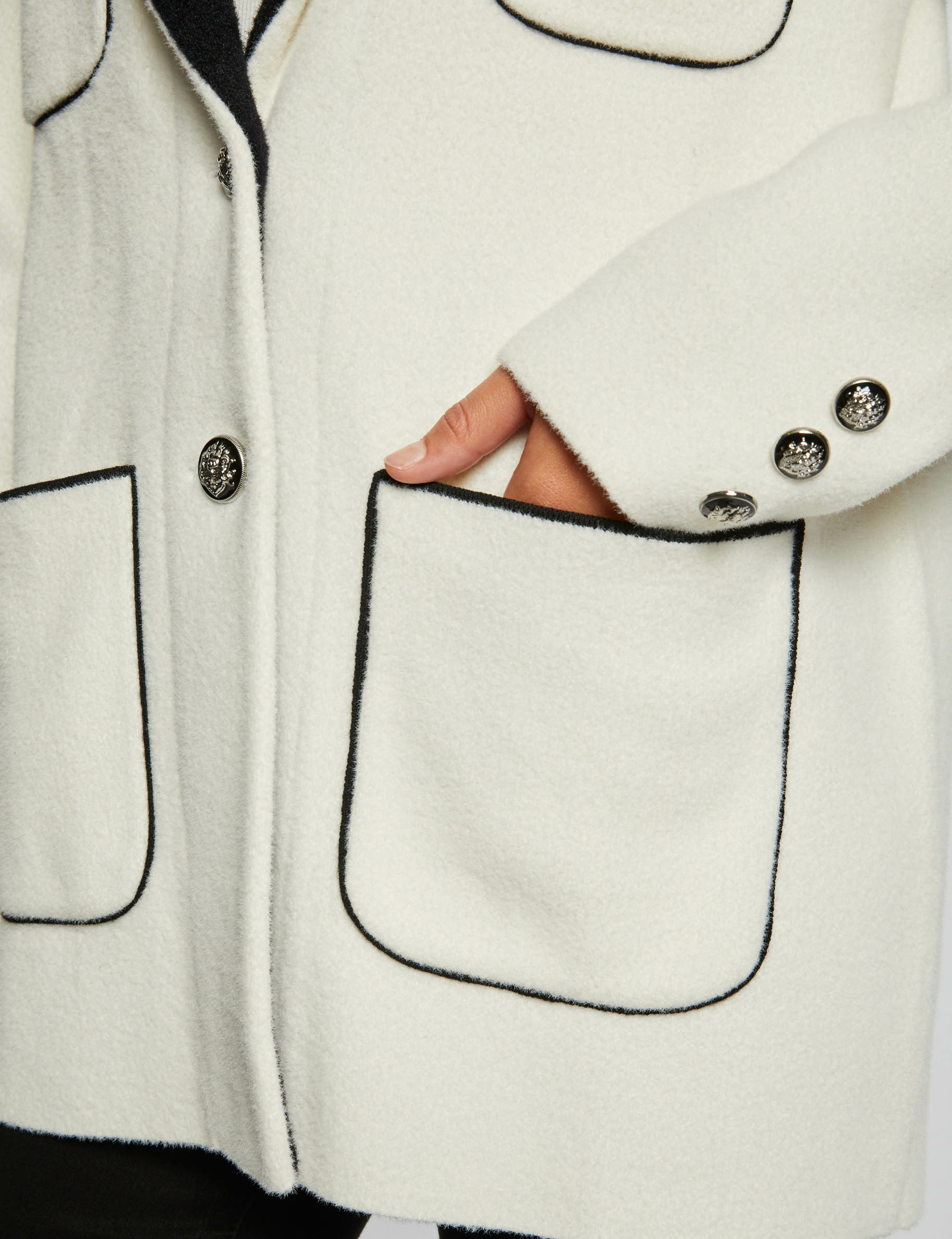 Straight cardigan with pockets ecru ladies'