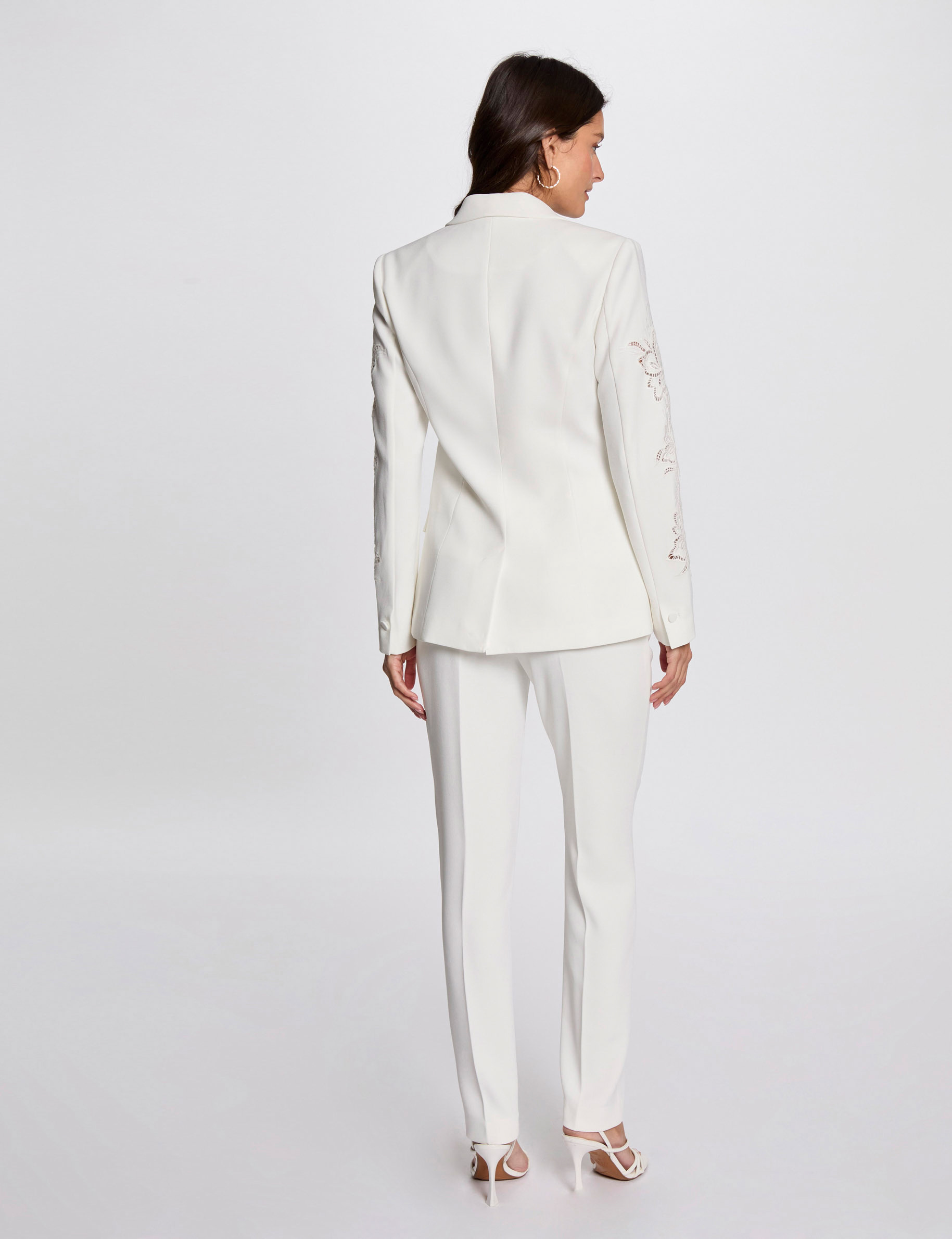blazer manches dentelle blanc femme Blazer manches dentelle blanc femme