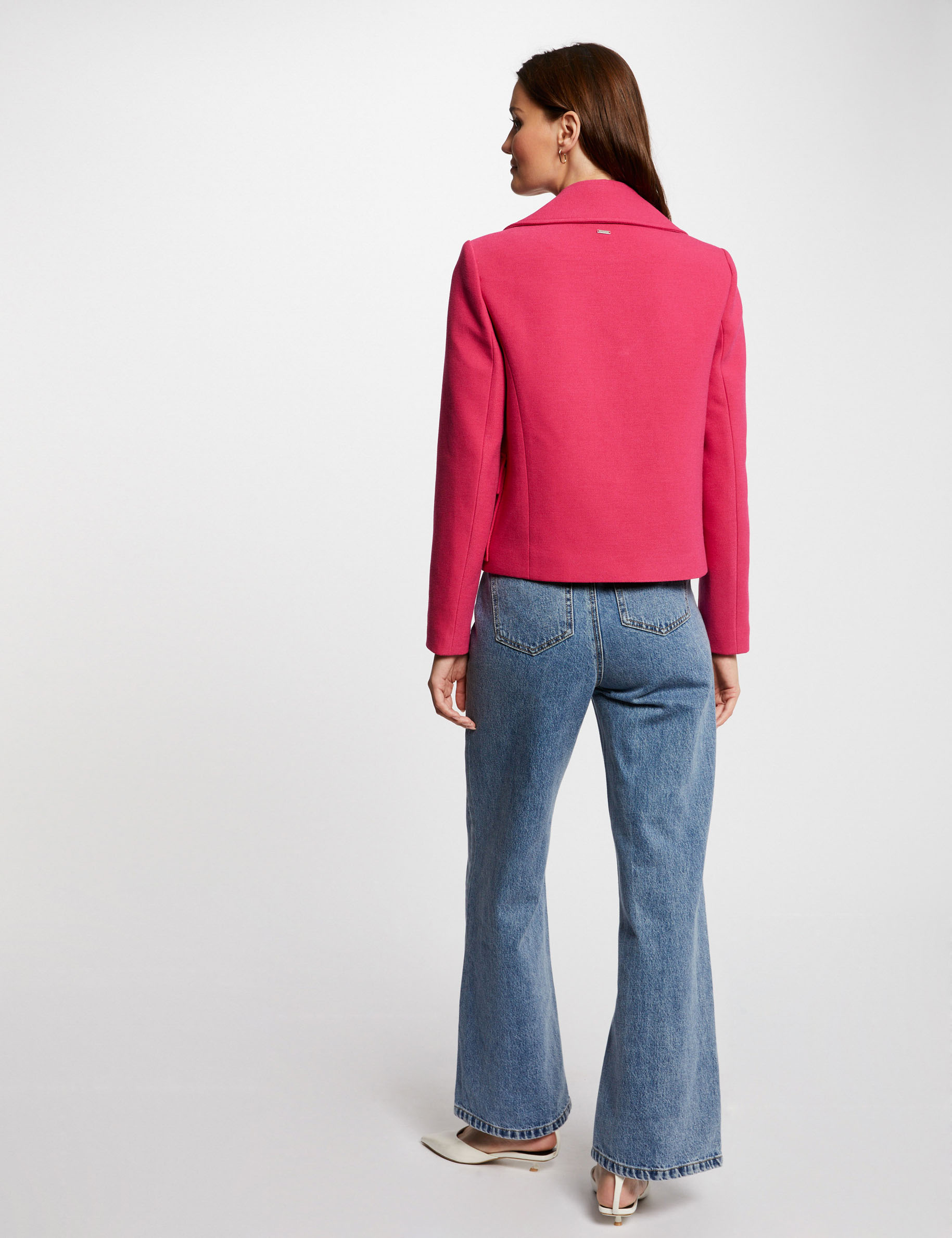 short buttoned coat medium pink women Short buttoned coat medium pink women