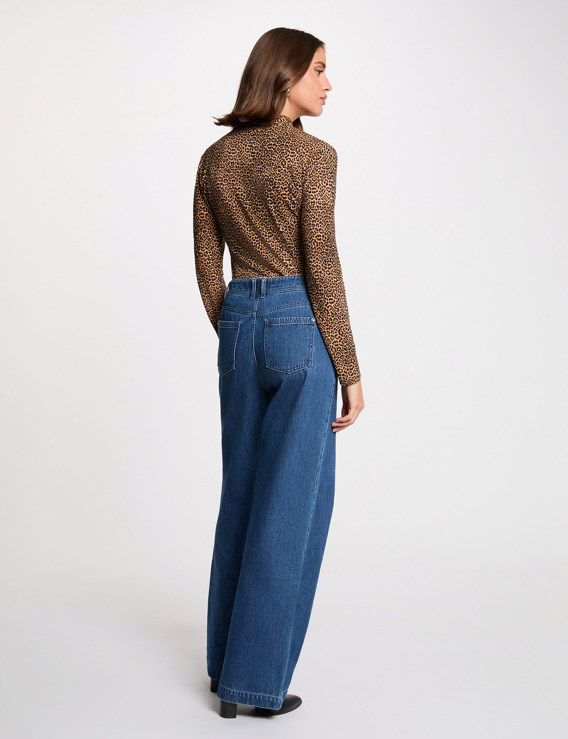 t shirt col montant multicolore femme T-shirt col montant multicolore femme