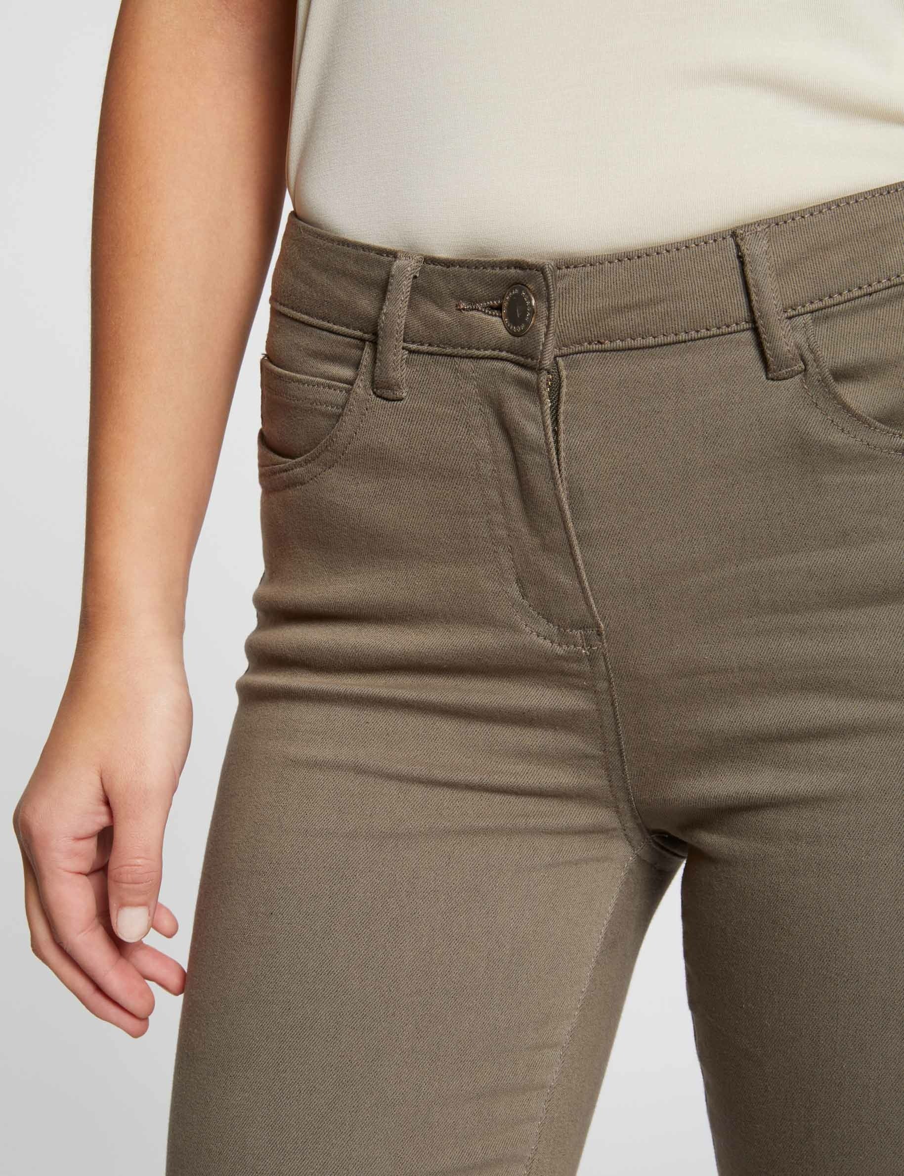 slim standard waisted trousers khaki green women Slim standard-waisted trousers khaki green women