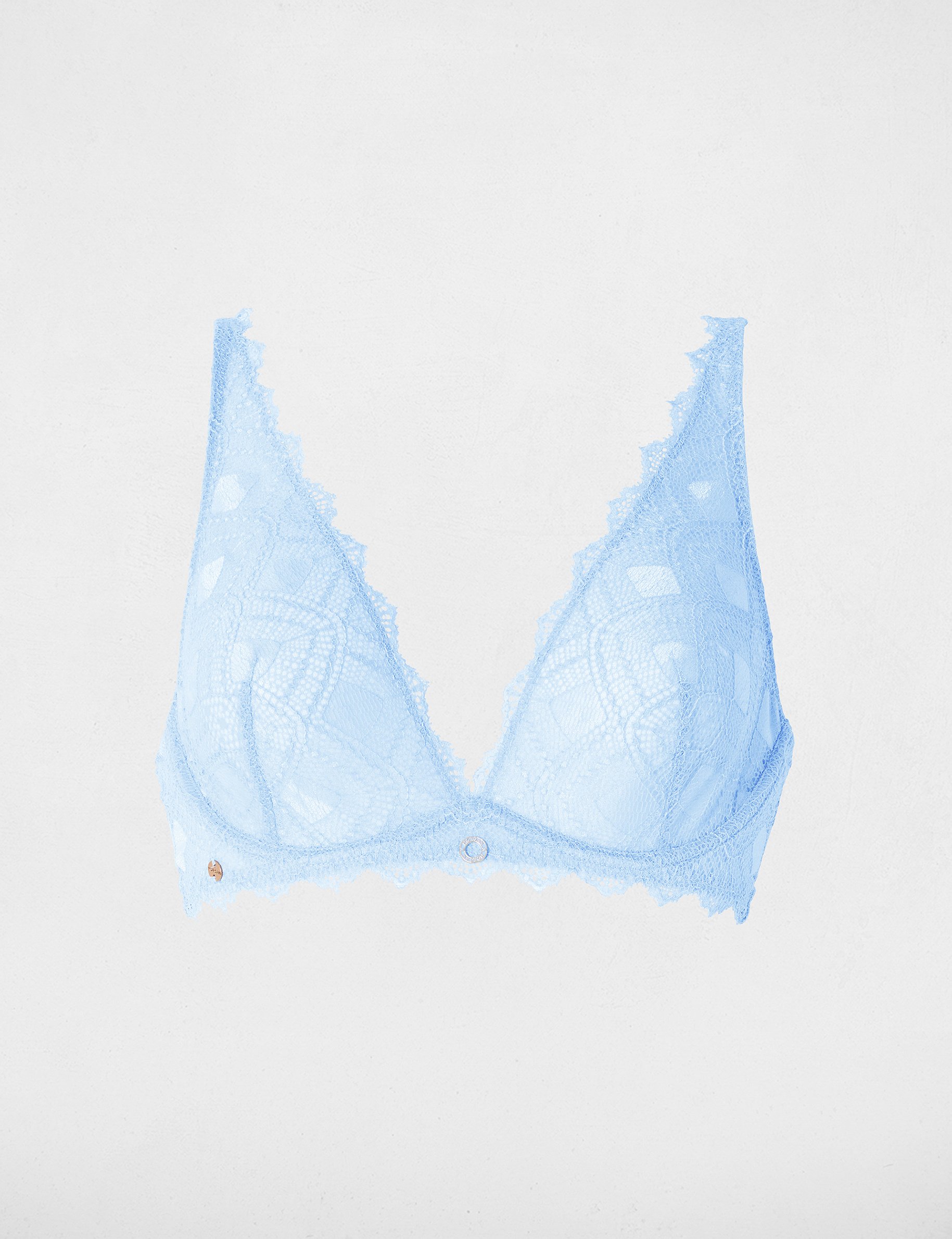 Lace bra with thin straps blue women