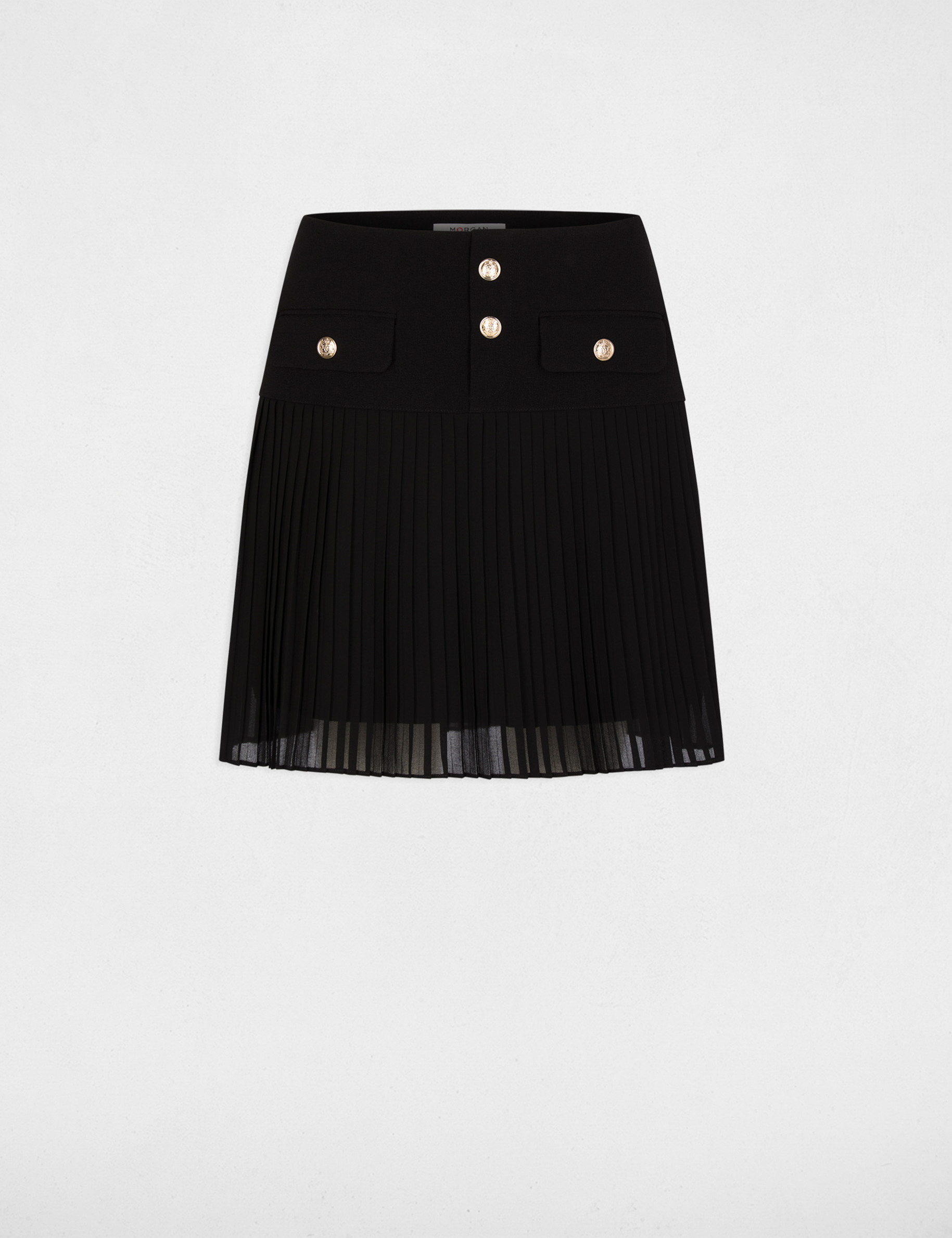 Pleated short skirt black women