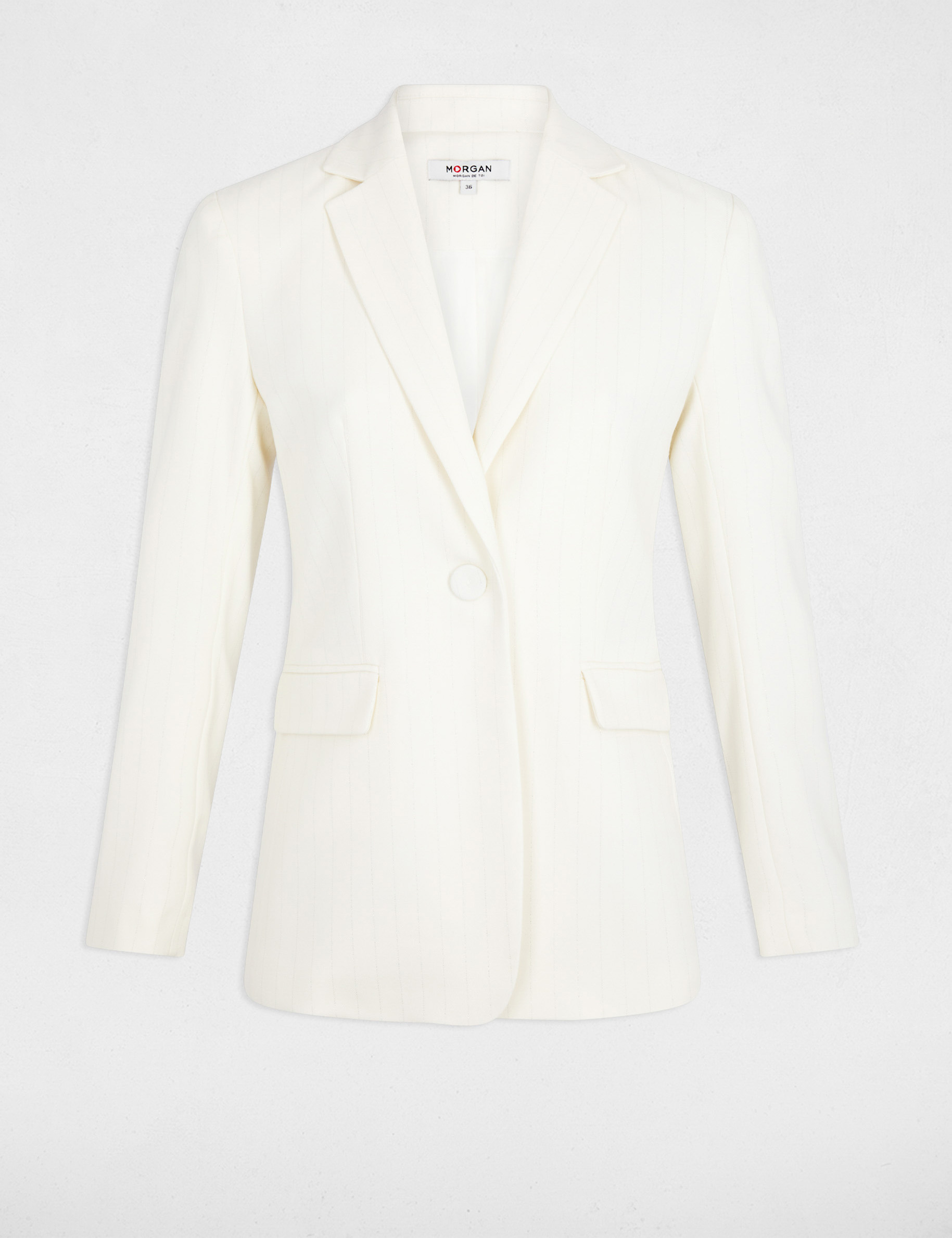 Pinstripe blazer jacket white women