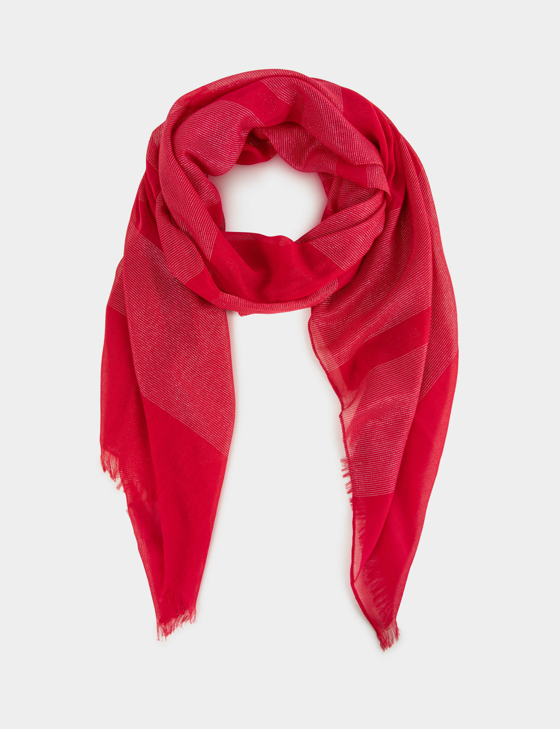 Scarf with metallised threads details medium red ladies'