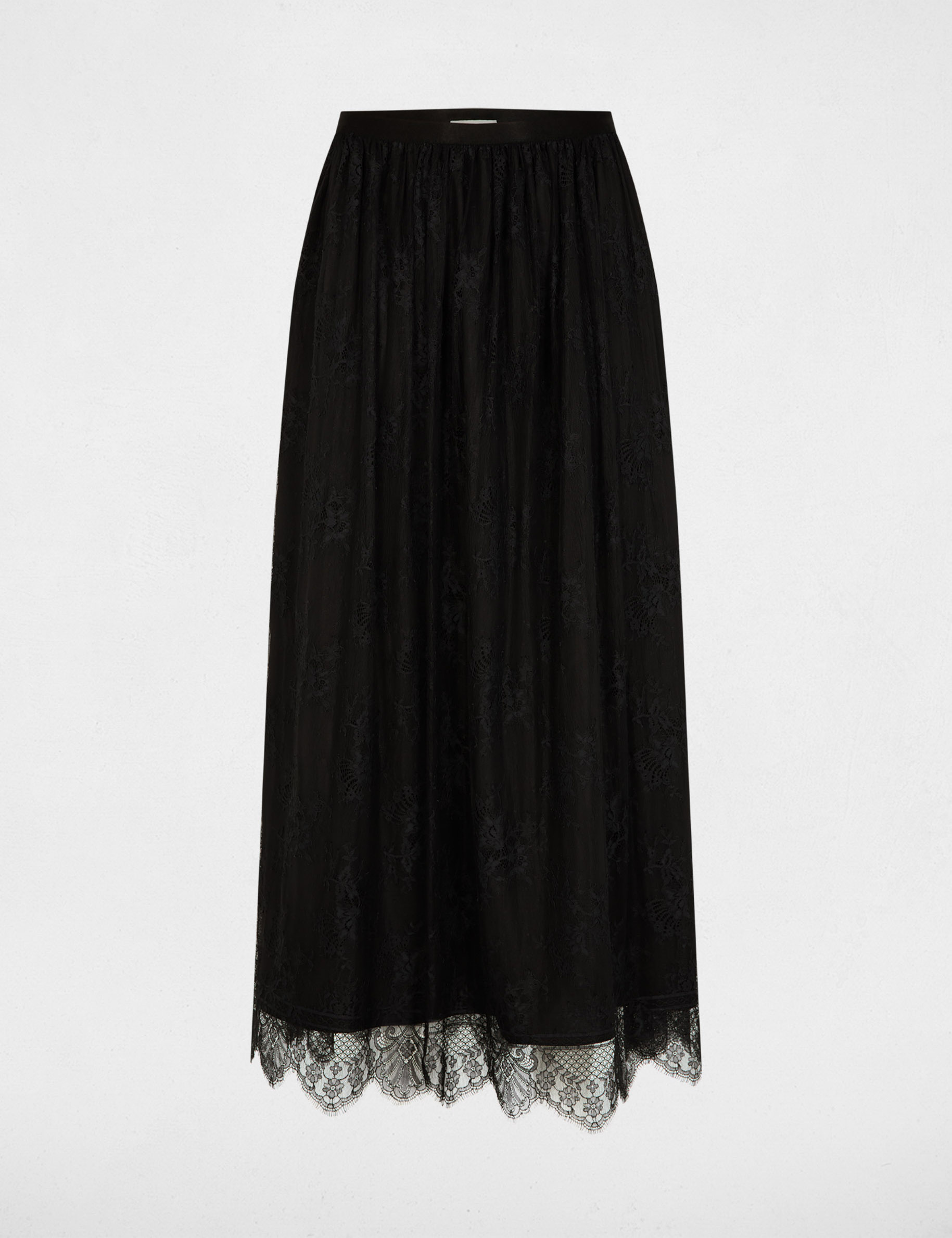 jupe longue dentelle noir femme black women