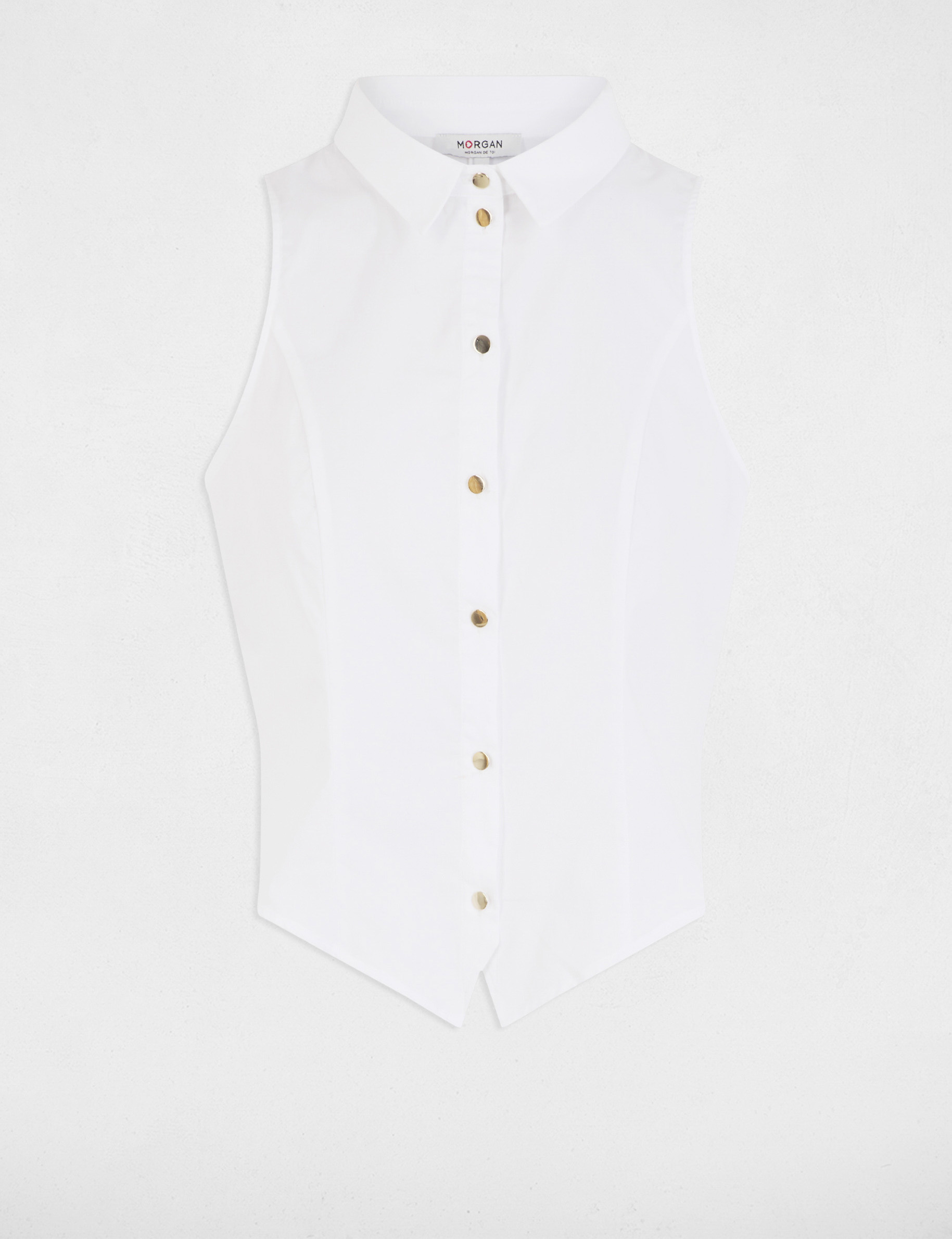 sleeveless fitted shirt white women Sleeveless fitted shirt white women