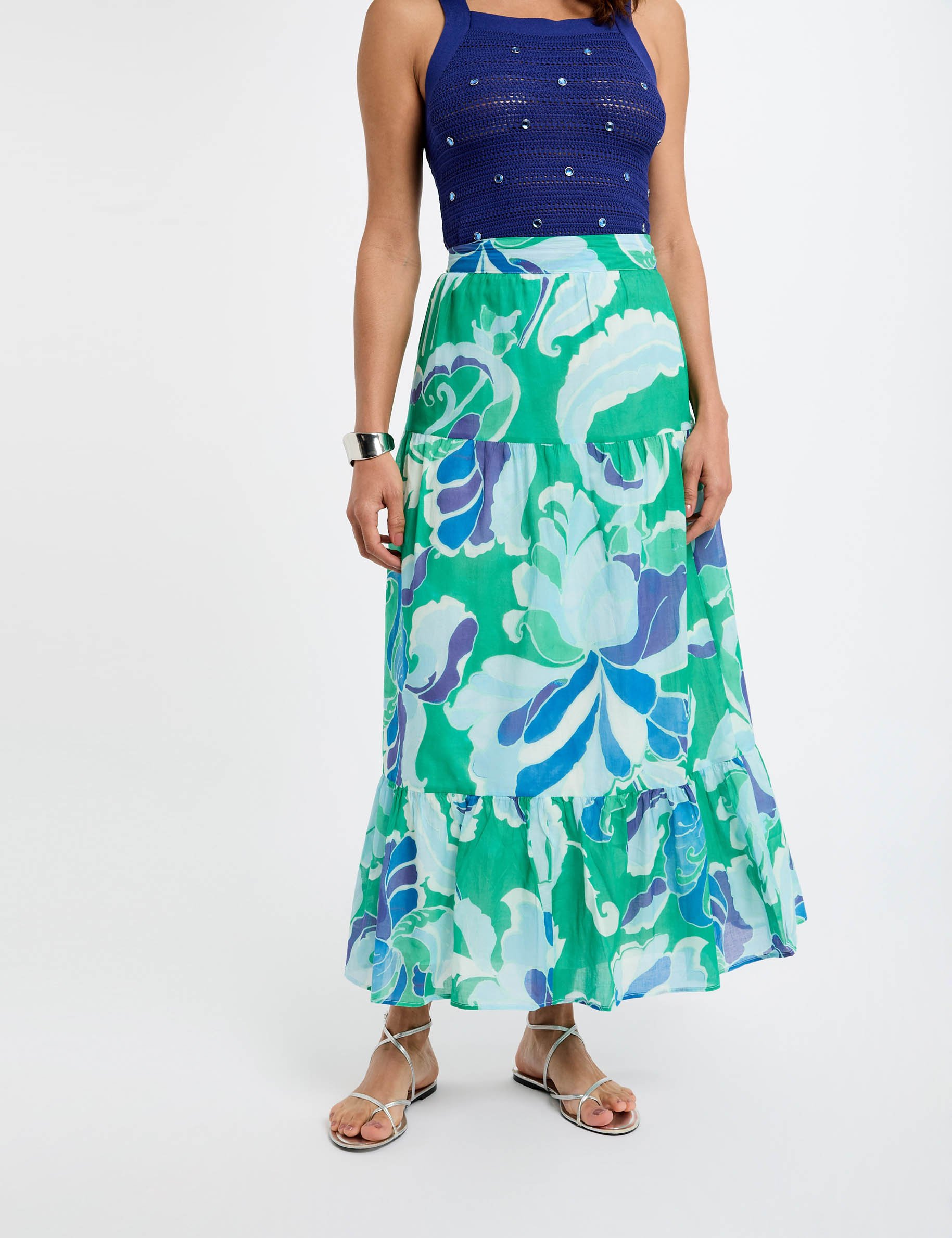 printed maxi skirt multicolor women Printed maxi skirt multicolor women
