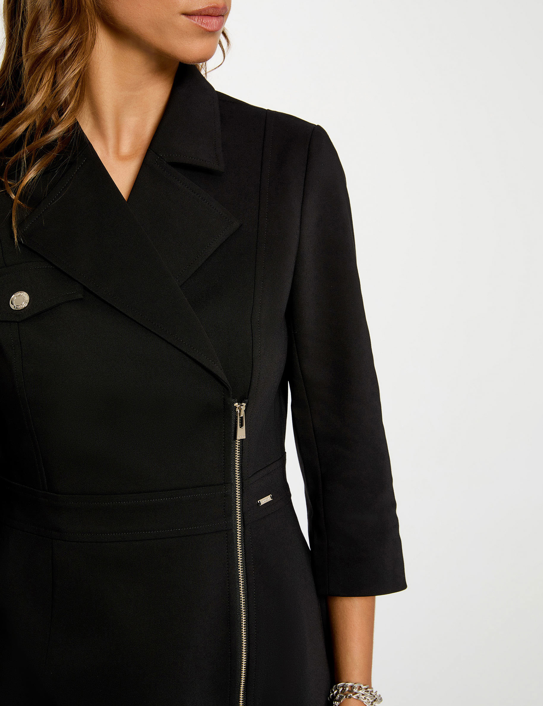 robe courte col a revers noir femme Robe courte col à revers noir femme
