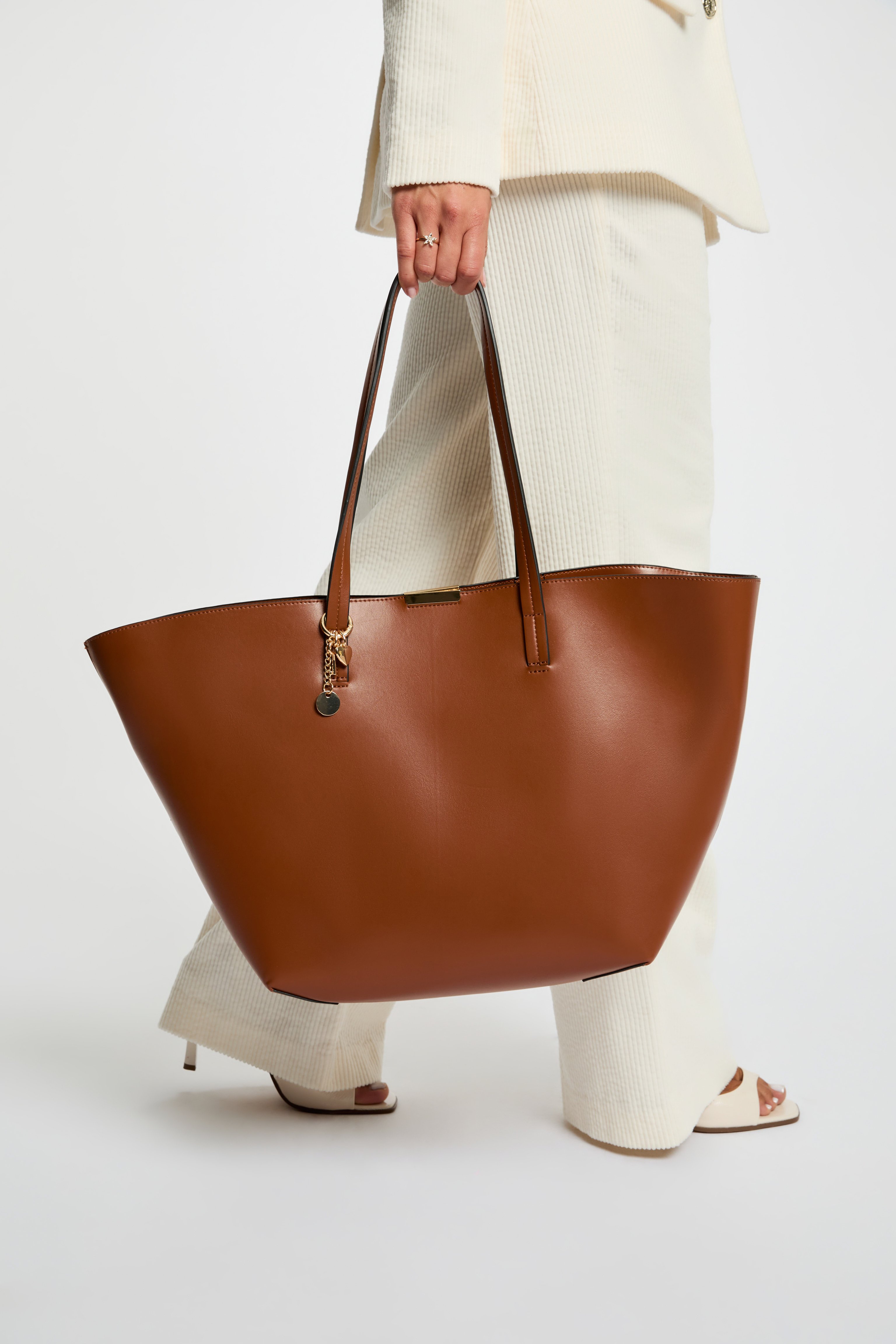 Trapeze shopper bag camel women