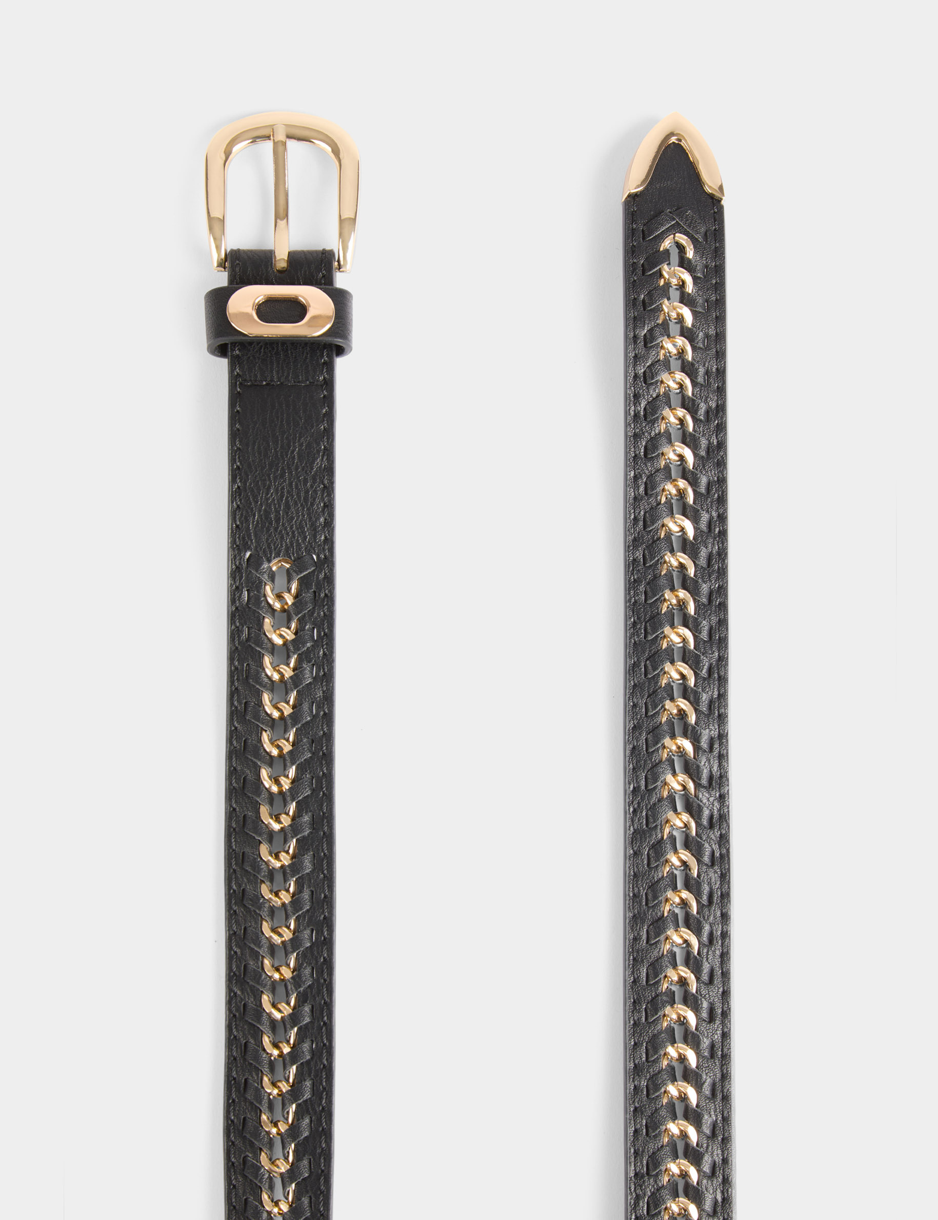 Belt with chain details black women