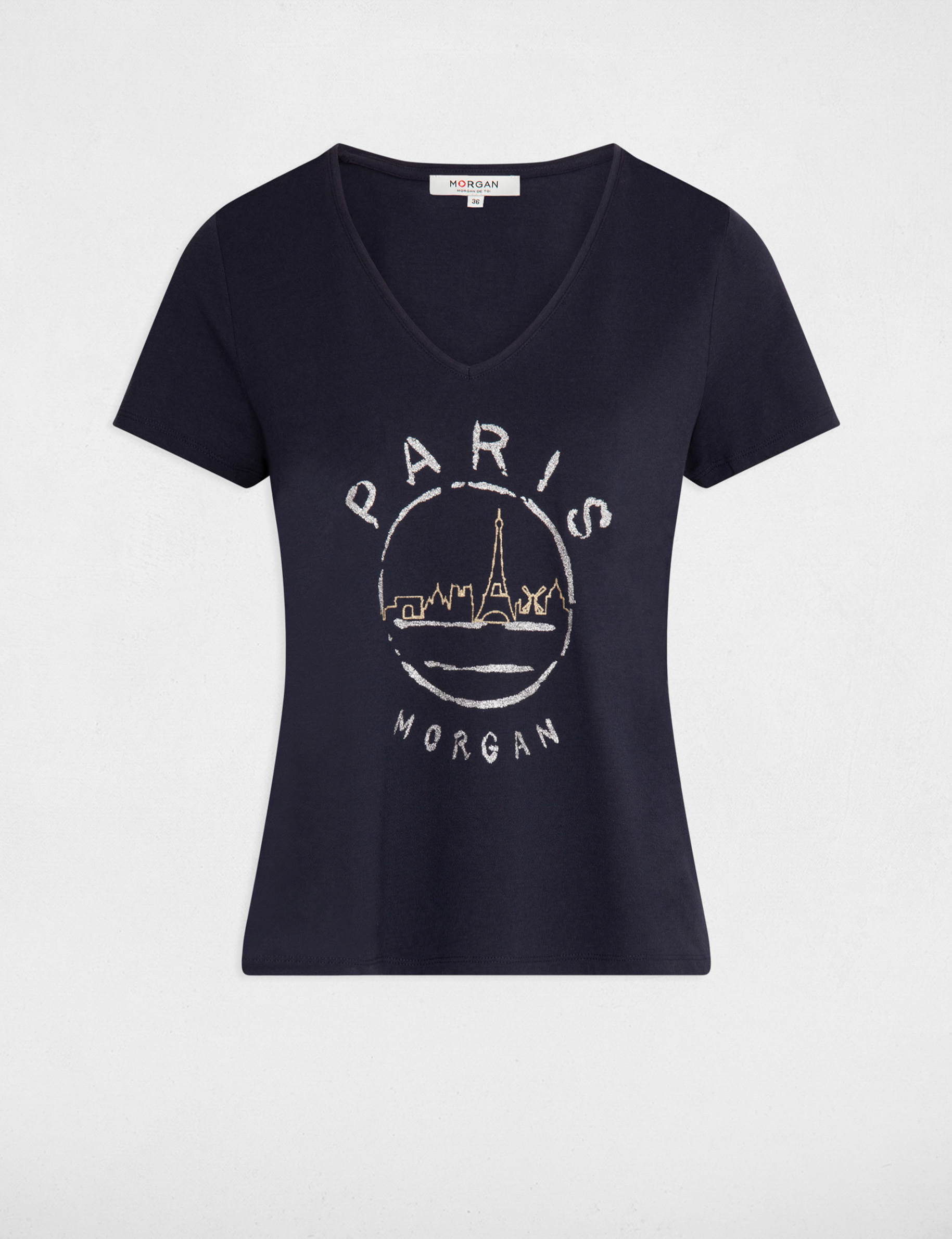 t shirt with message navy women T-shirt with message navy women