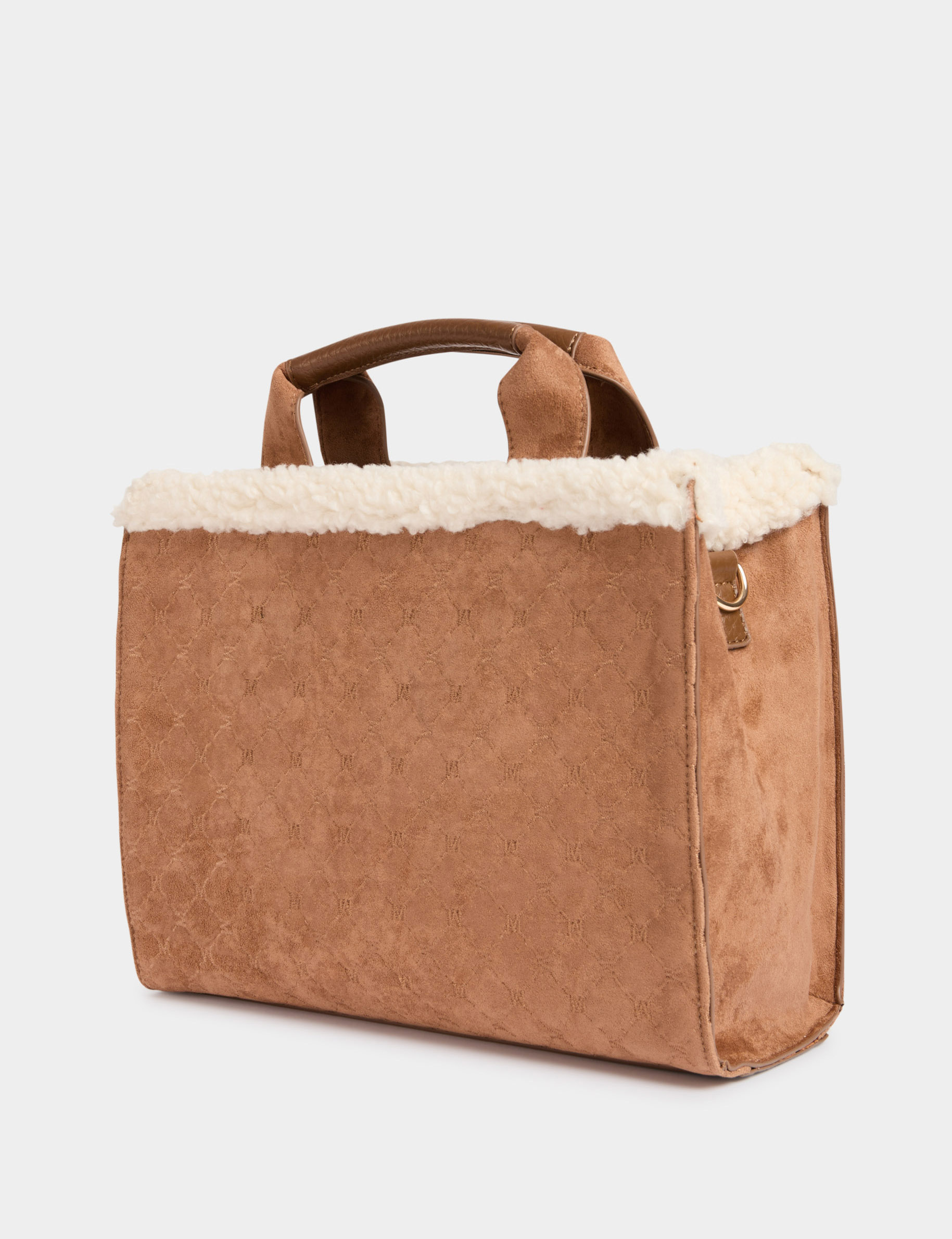 Suede monogram bag camel women