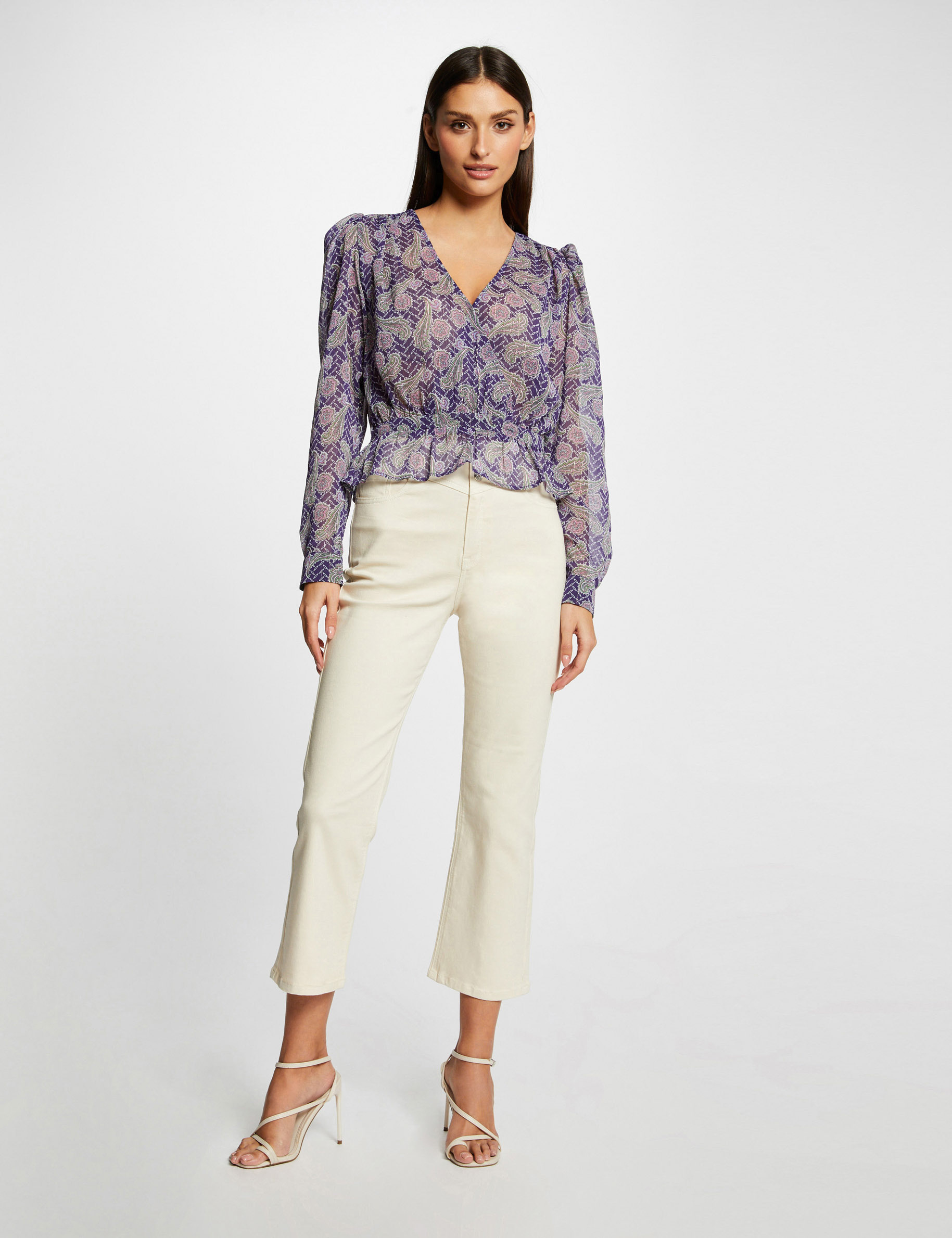 Printed long-sleeved blouse multico ladies'