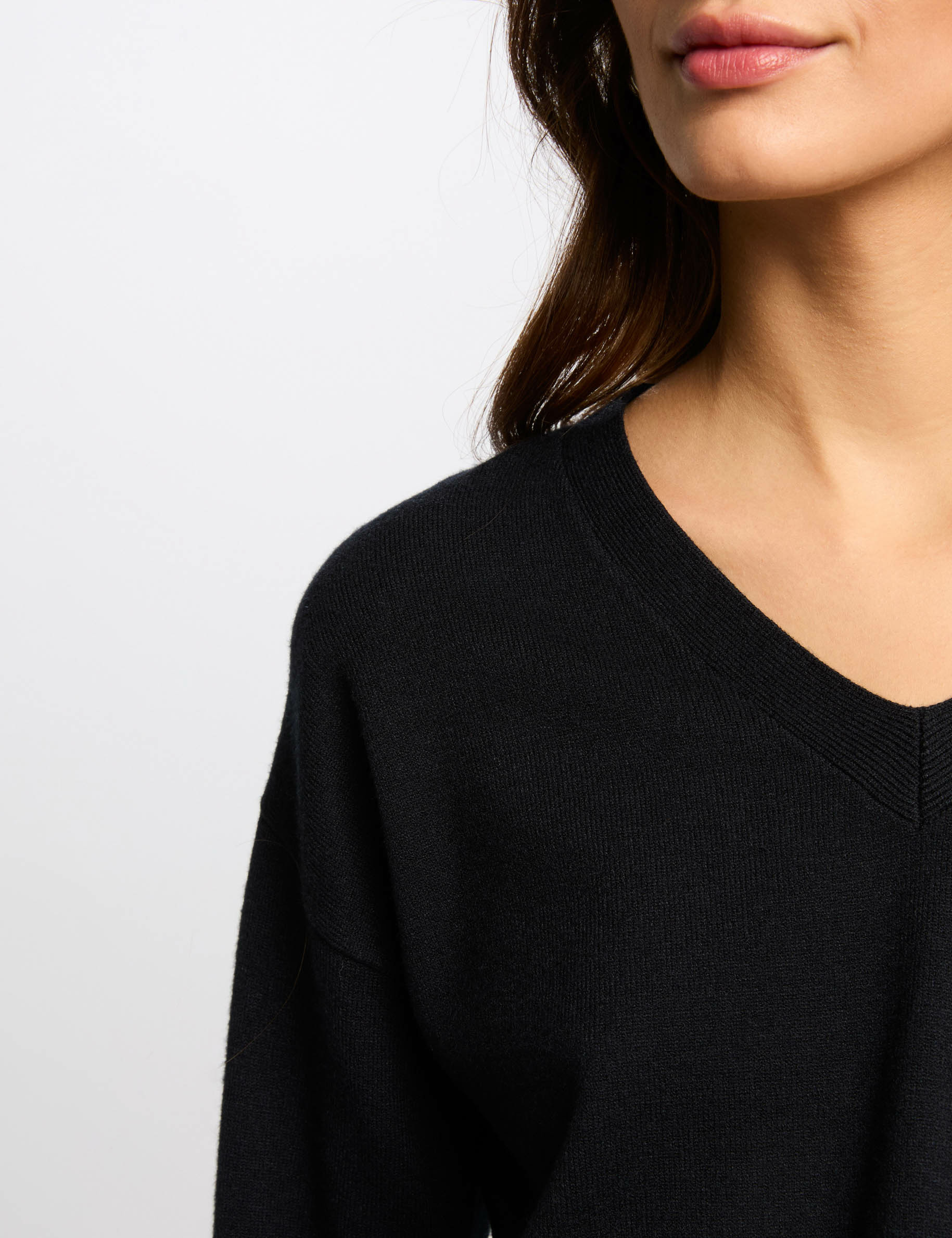pull col en v bleu marine femme Pull col en V bleu marine femme