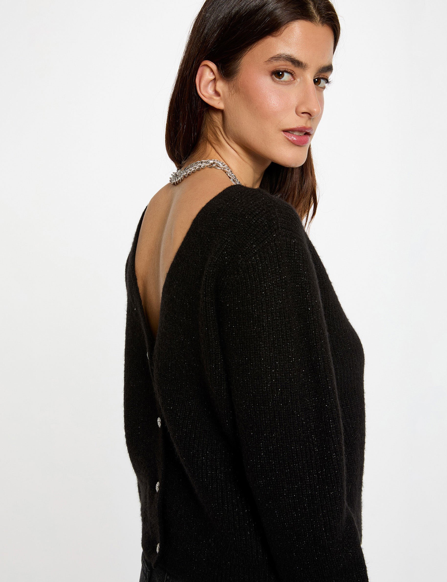 Cardigan with V-neck black women