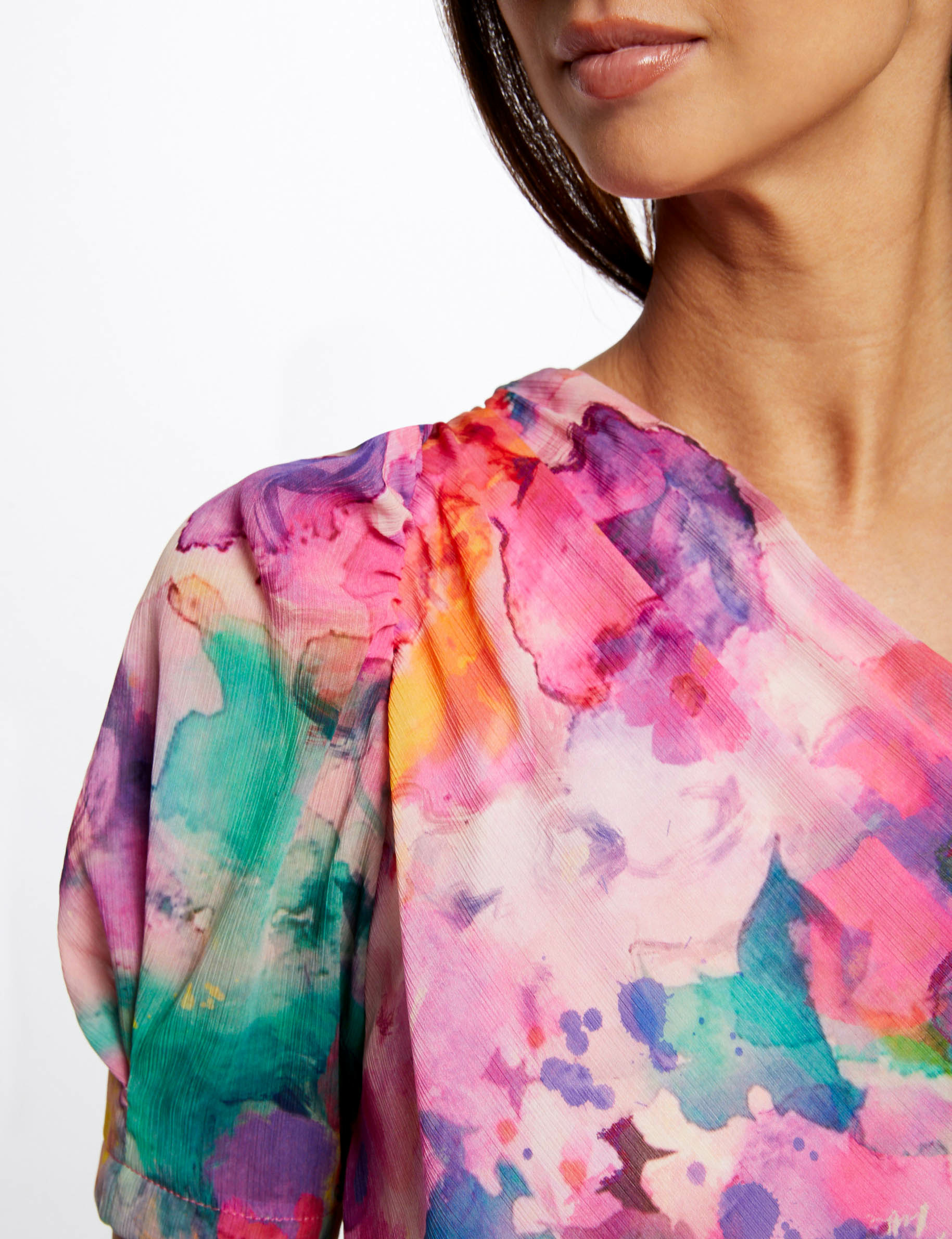 Asymmetrical blouse floral print multico ladies' Asymmetrical blouse floral print multico ladies'