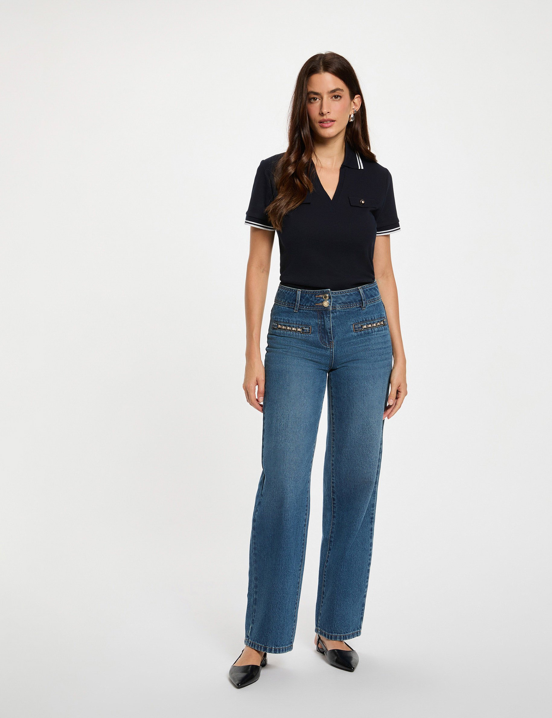fitted polo t shirt navy blue women Fitted polo t-shirt navy blue women