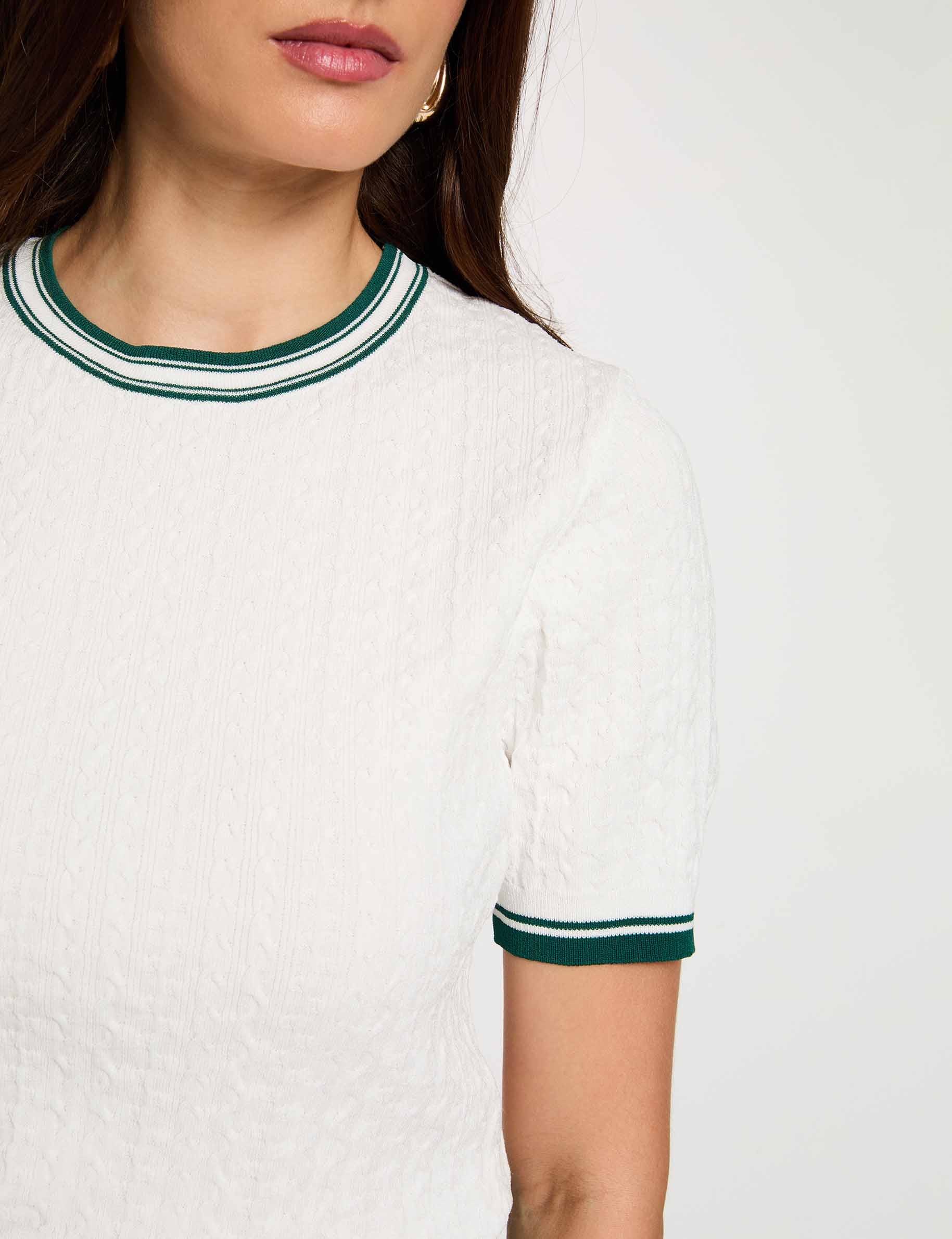 Lightweight short-sleeve sweater green women