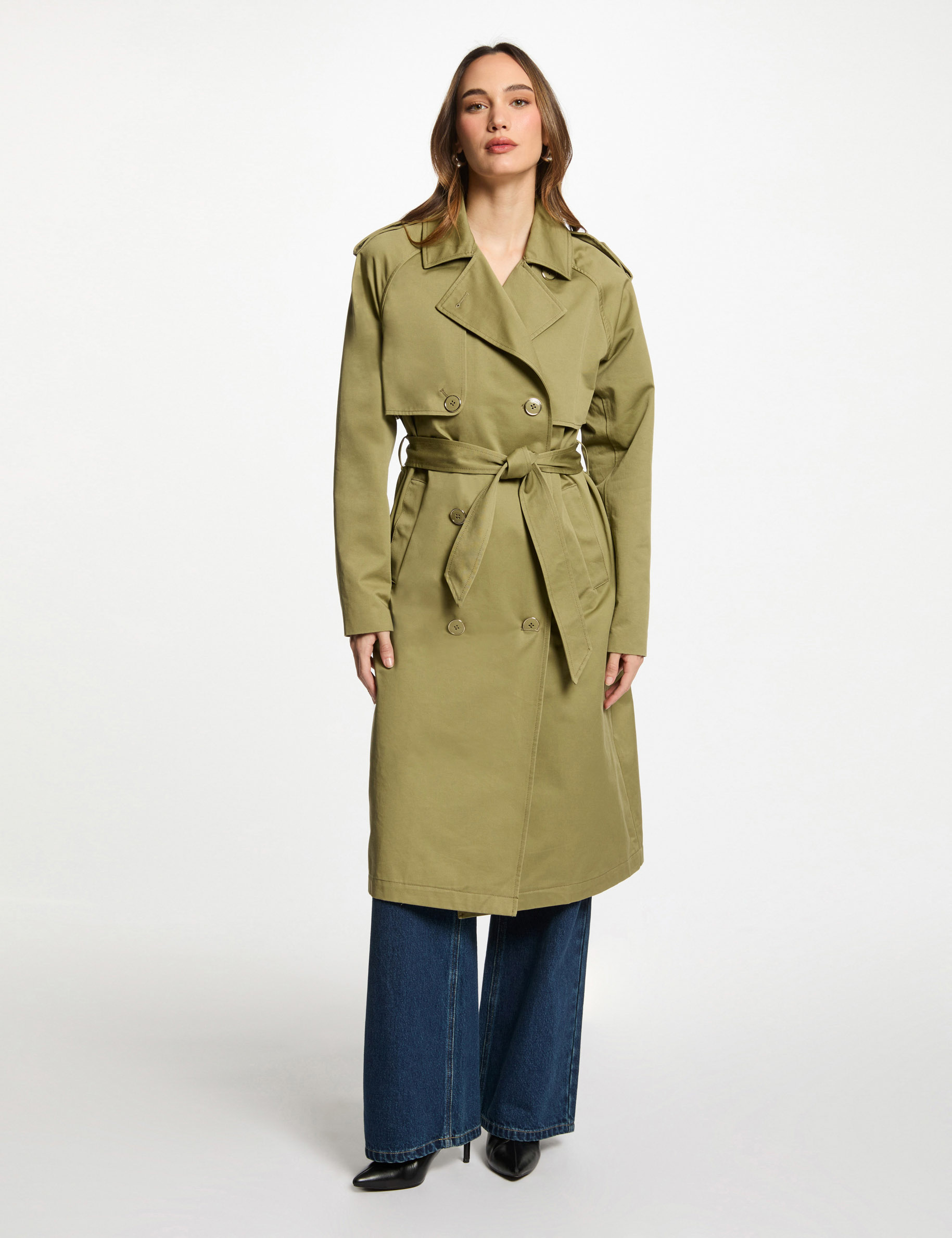 belted long trenchcoat sand women Belted long trenchcoat sand women