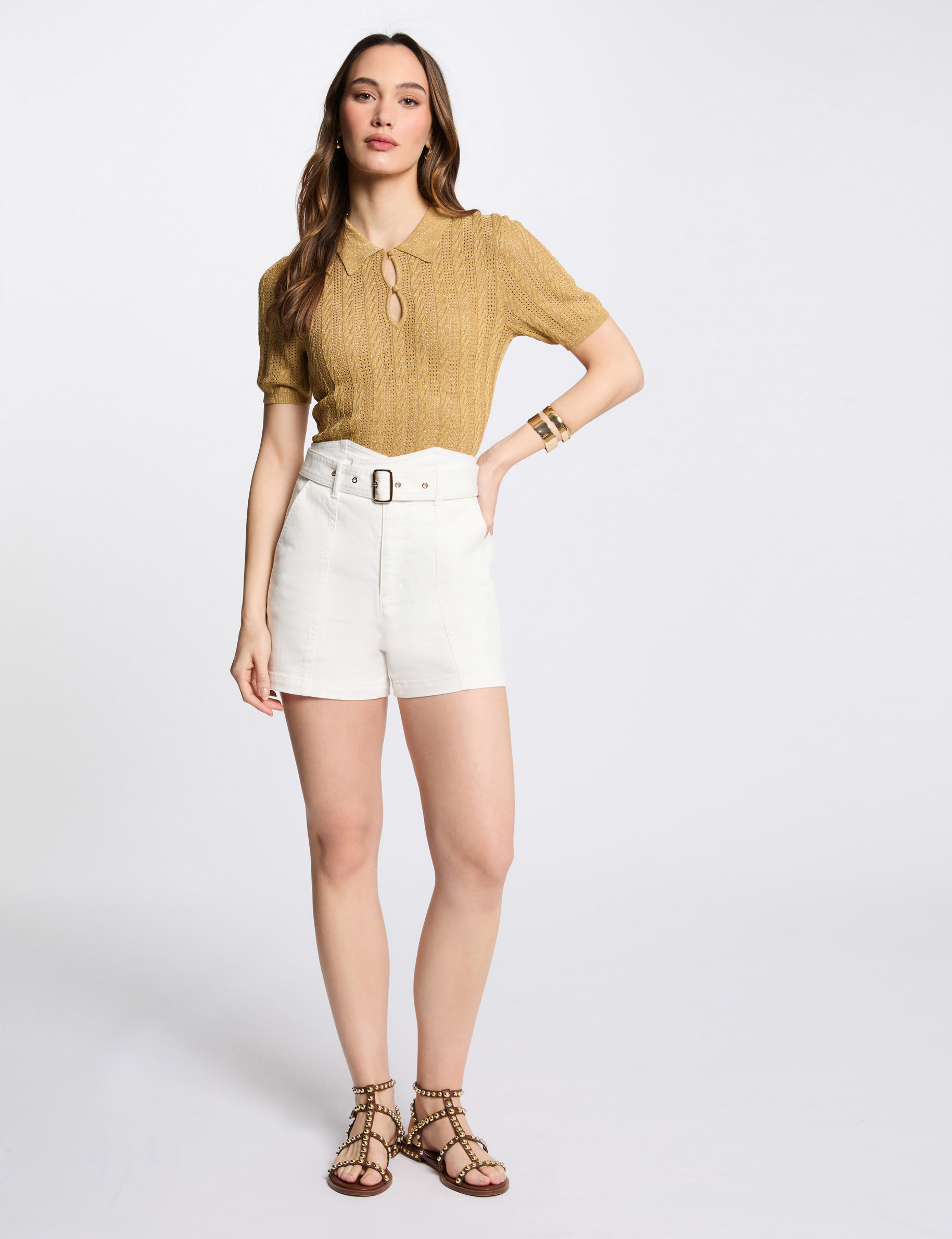 jumper with polo collar mustard yellow women Jumper with polo collar mustard yellow women