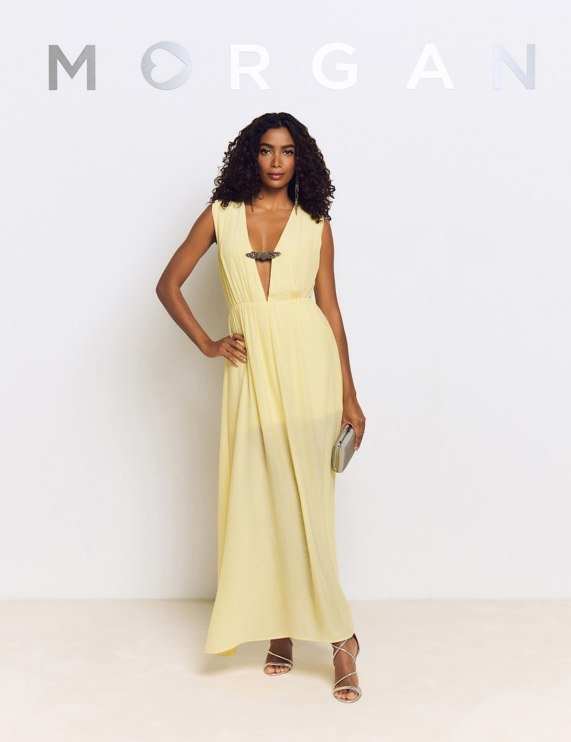 maxi straight dress pastel yellow women Maxi straight dress pastel yellow women