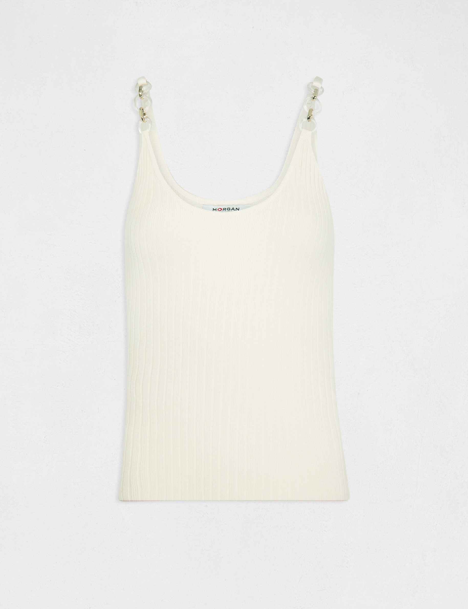 Jumper vest top with chain details medium ecru ladies'