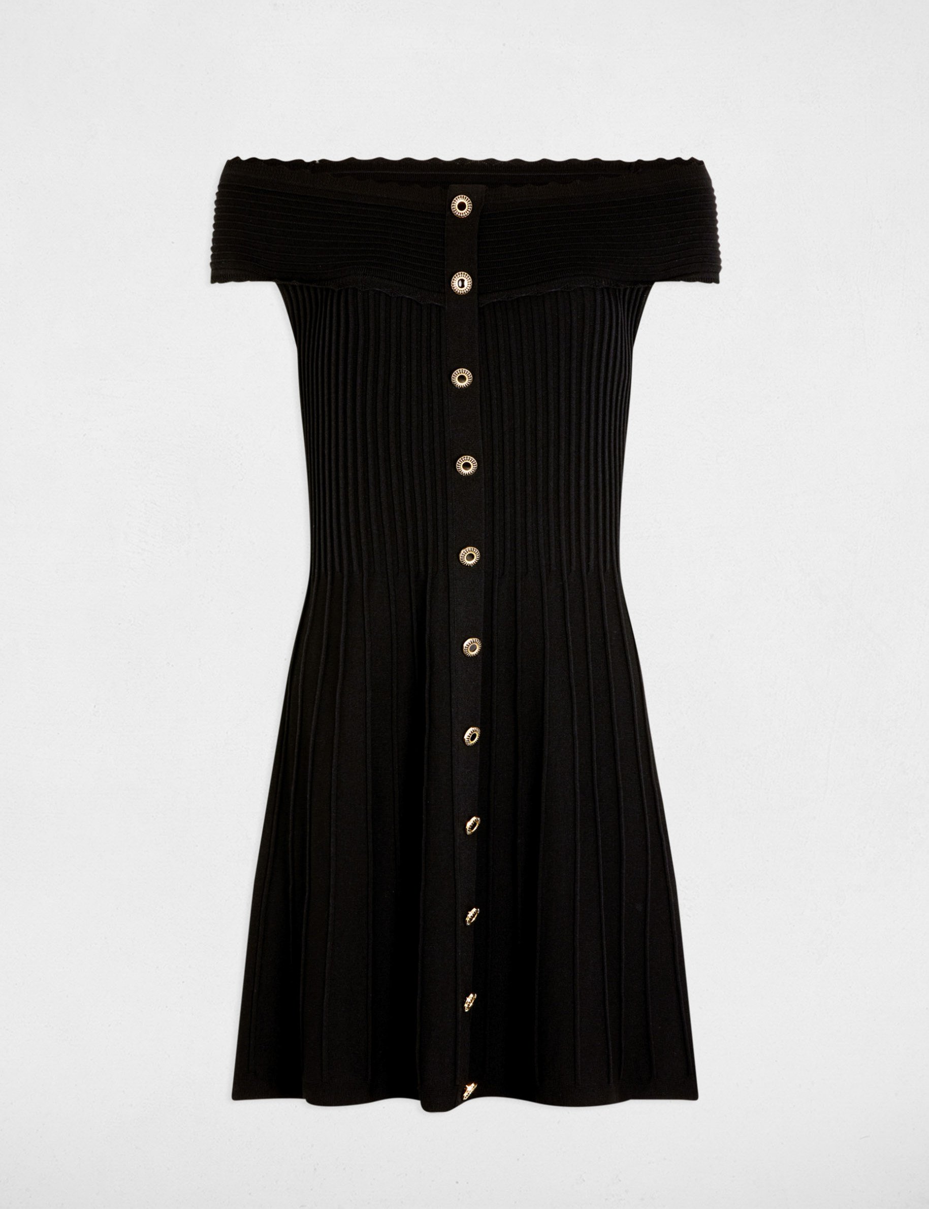robe tricot courte trapeze noir femme Robe tricot courte trapèze noir femme