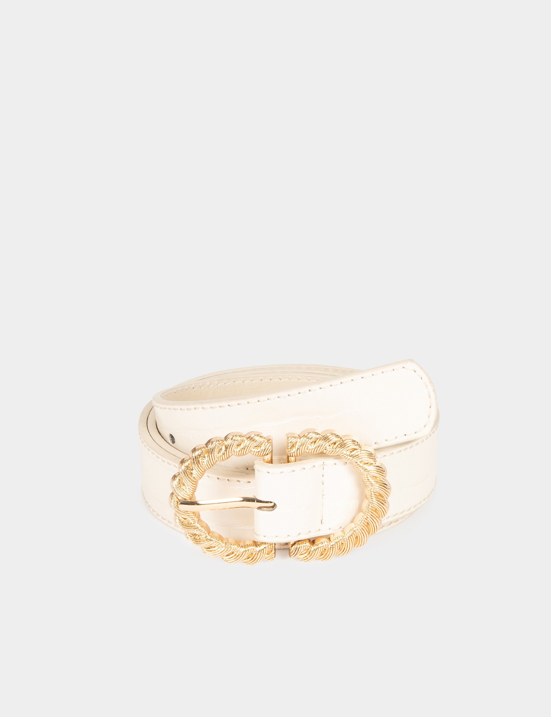 Belt with braided buckle white women