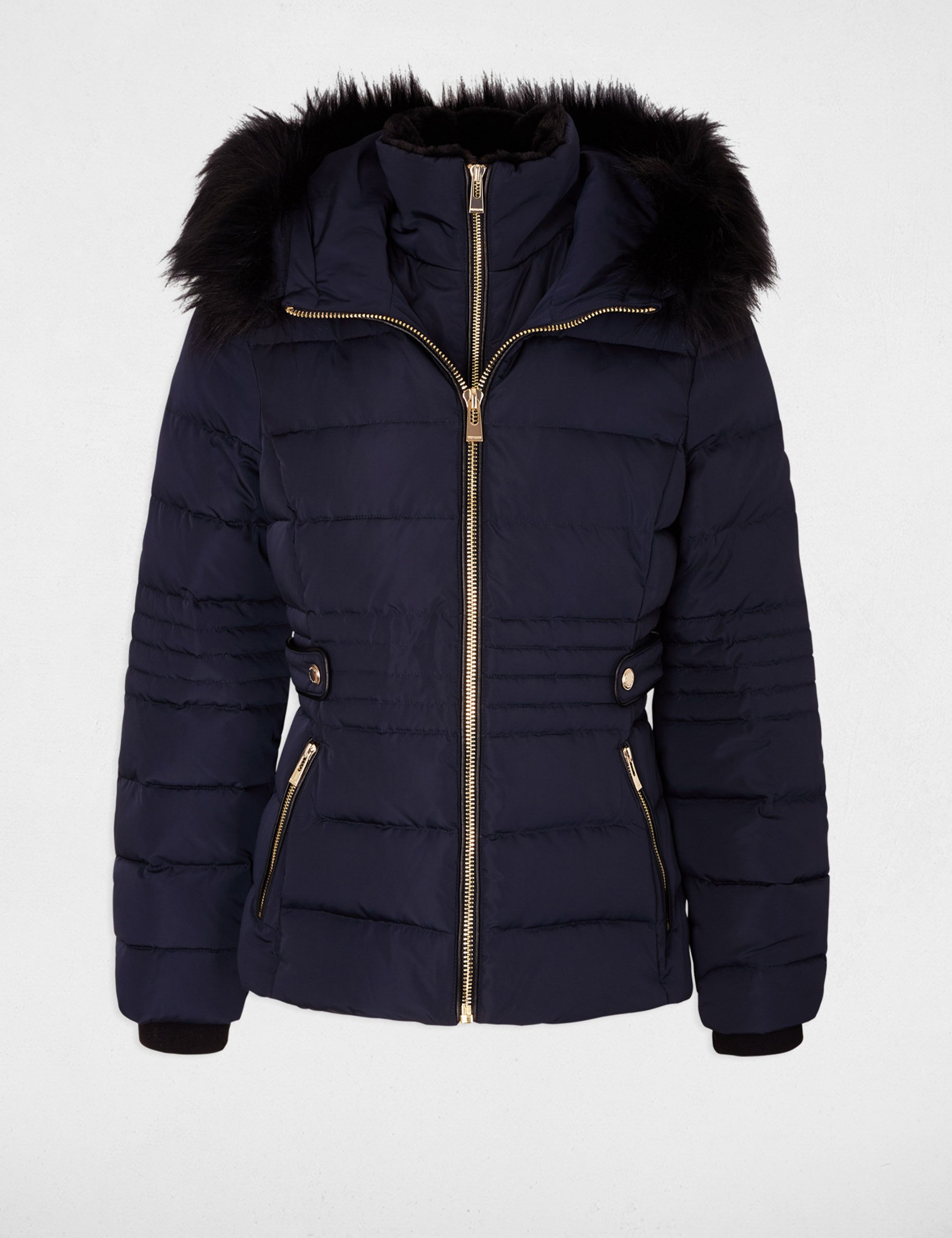 Navy padded coat womens sales