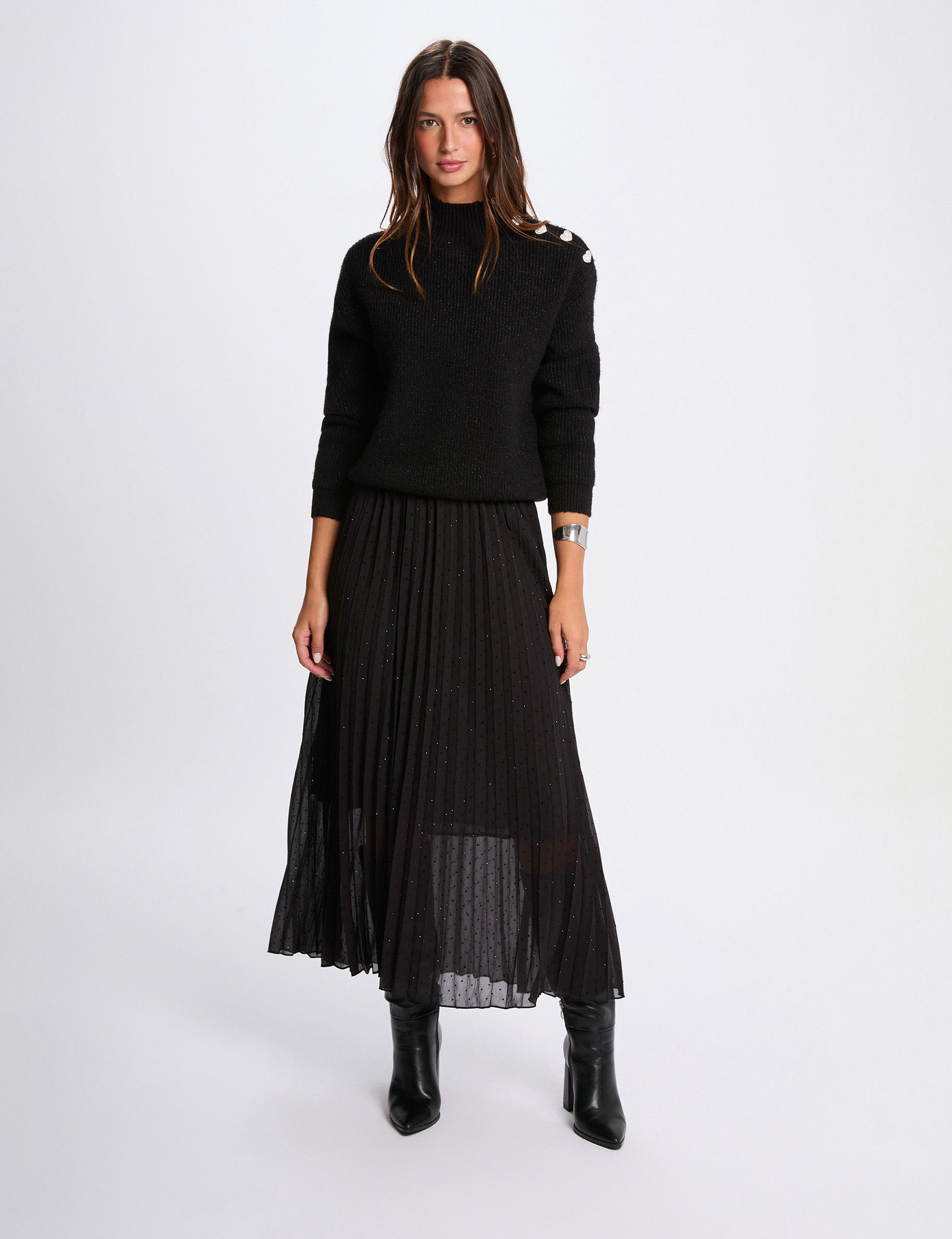 long skirt with rhinestones black women Long skirt with rhinestones black women