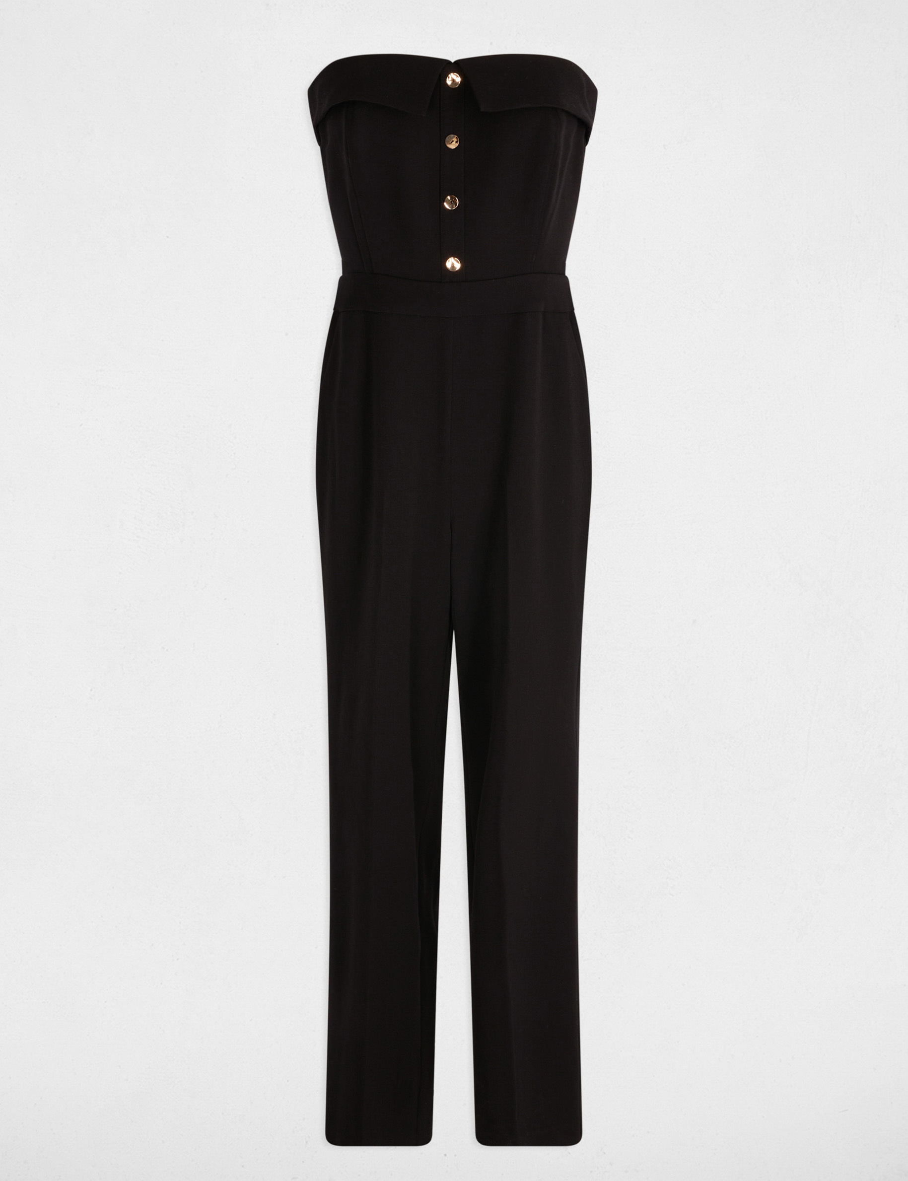 bustier neckline jumpsuit black women Bustier neckline jumpsuit black women