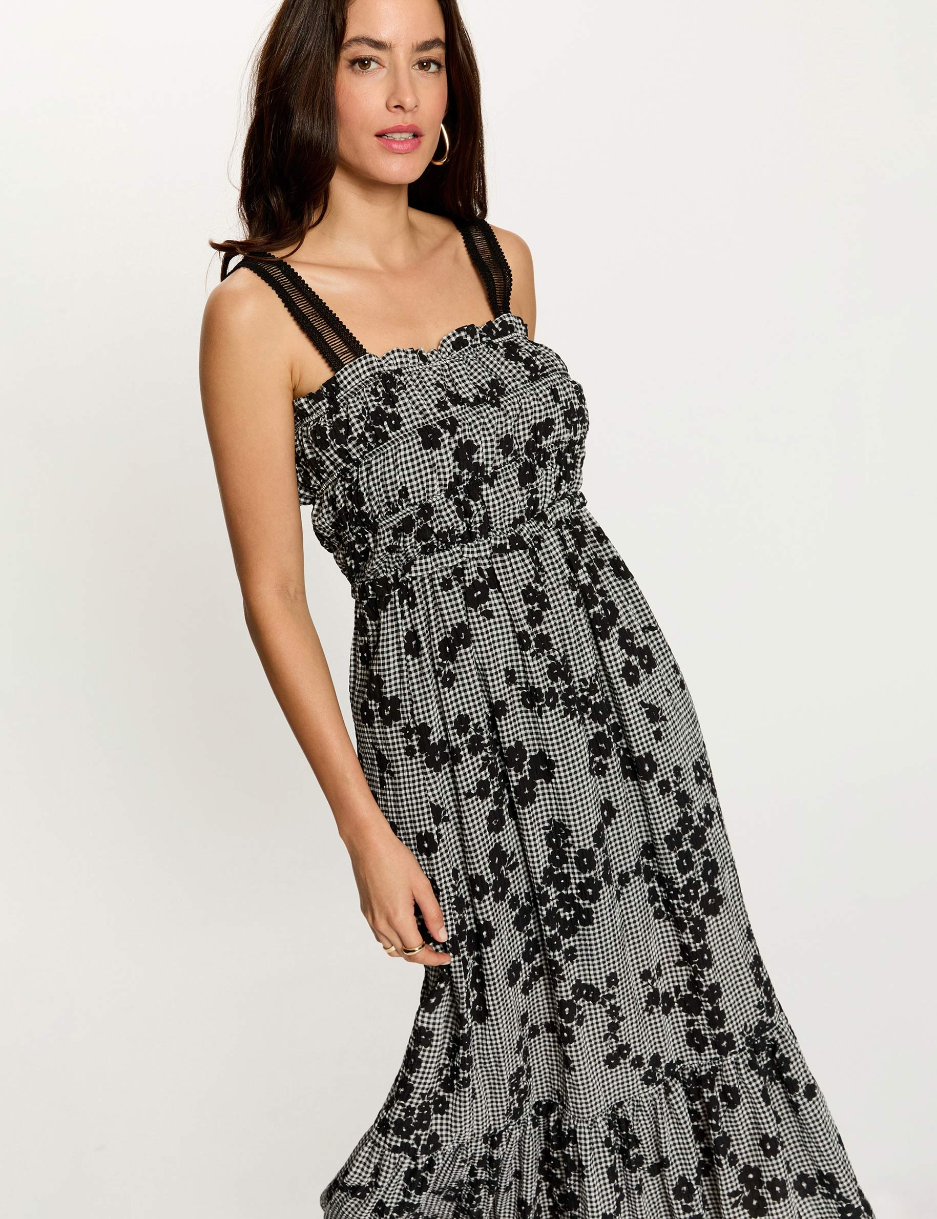 Long dress with thin straps multicolor women