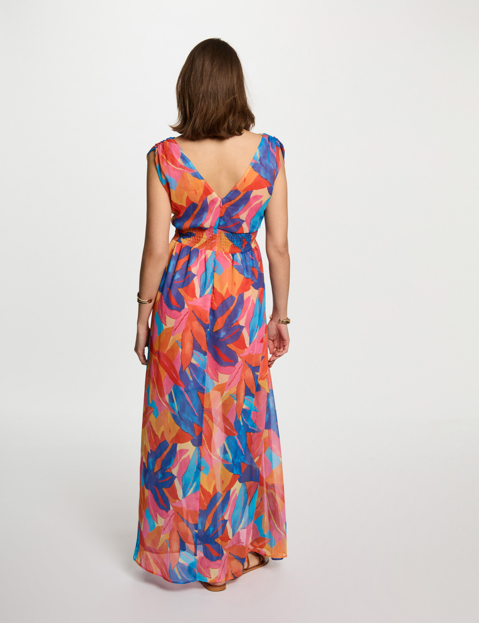 printed maxi straight dress multicolor women Printed maxi straight dress multicolor women