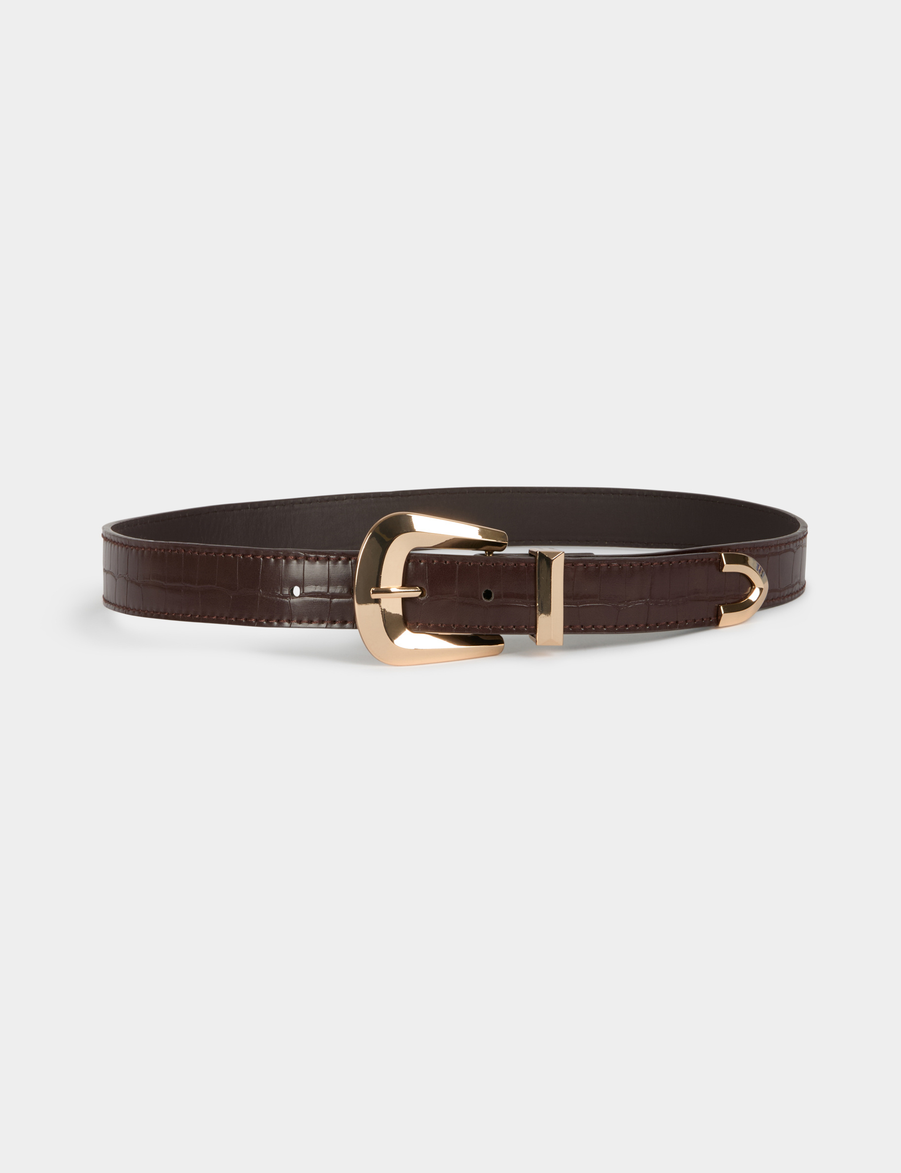 Belt croc effect bordeaux women