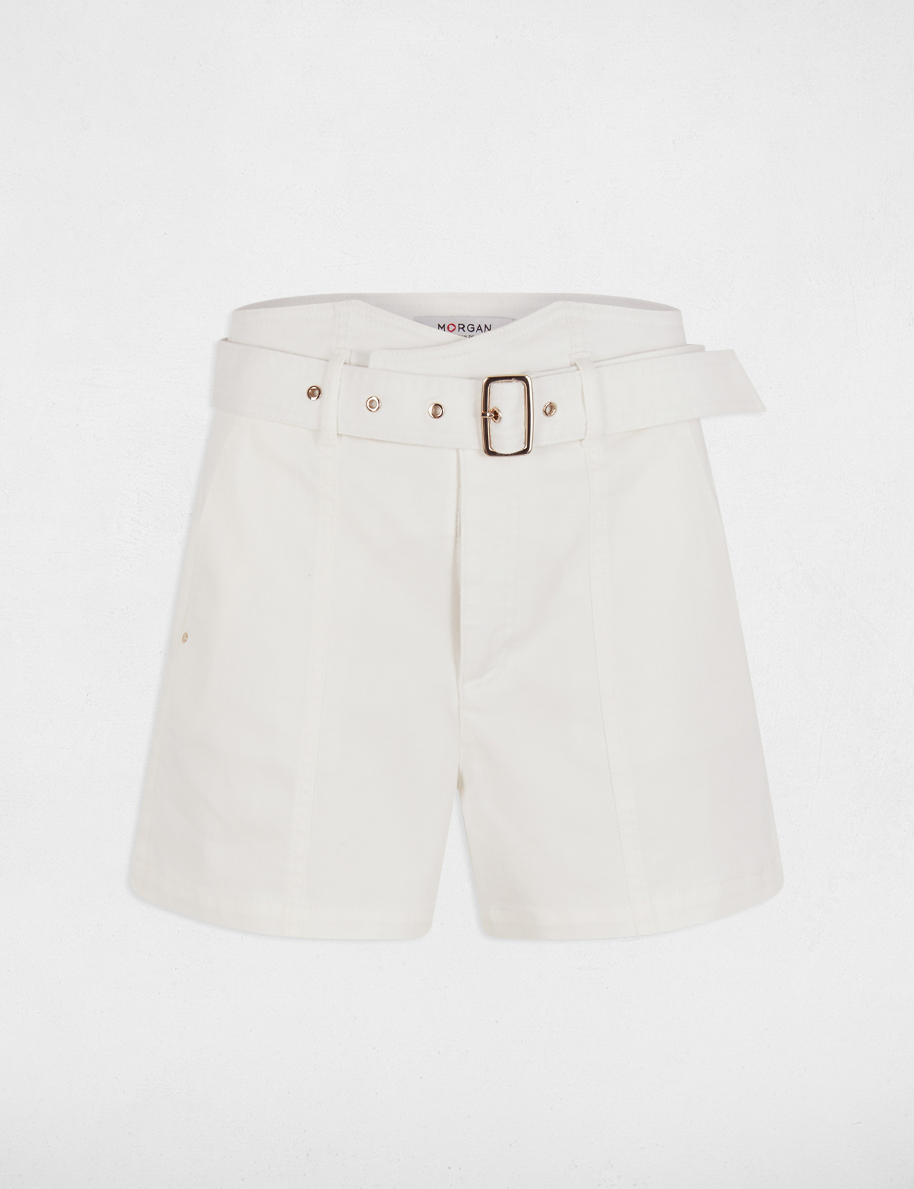 belted denim shorts white women Belted denim shorts white women