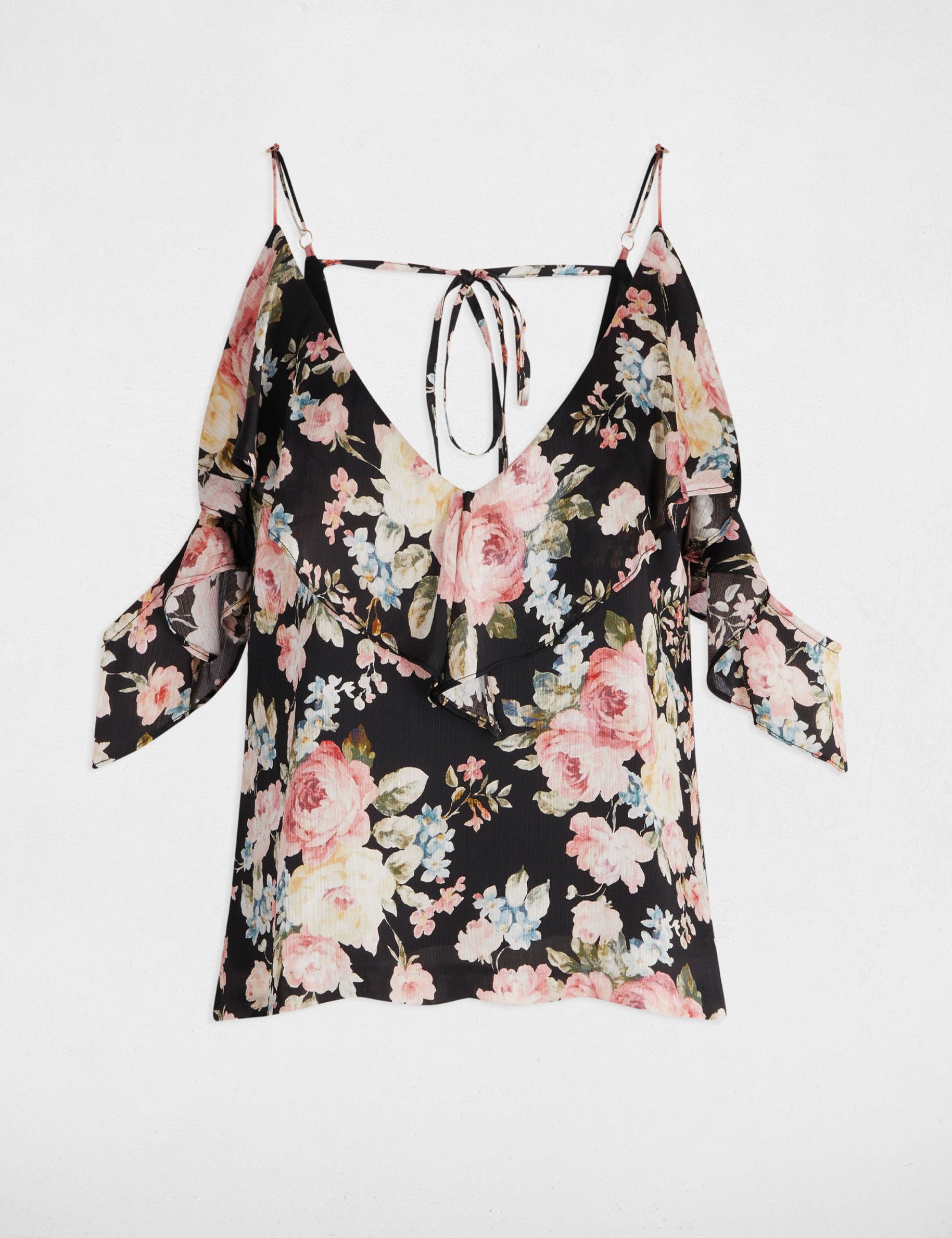 printed top with ruffles multicolor women Printed top with ruffles multicolor women